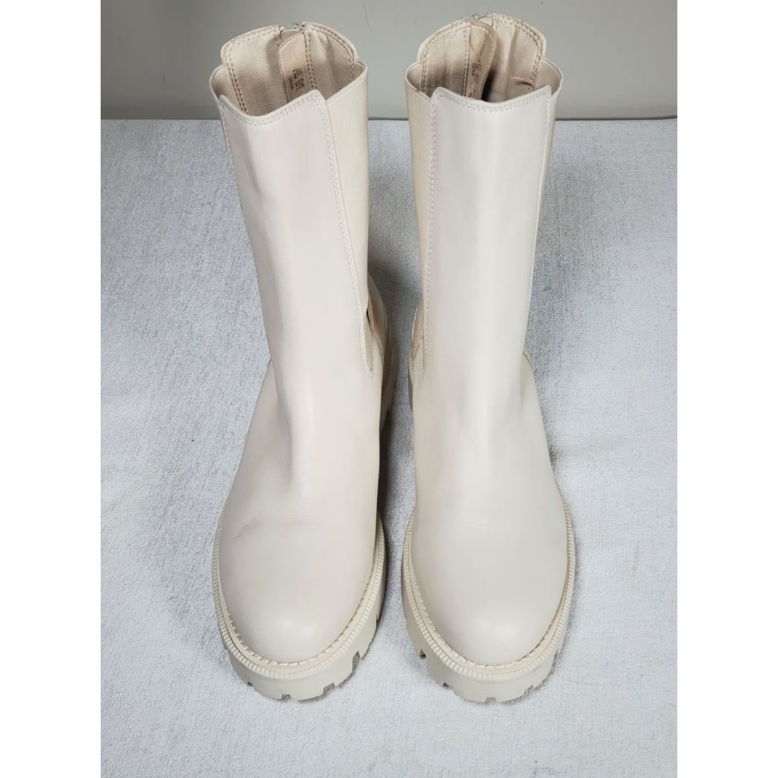 Sam Edelman Sam Edelman Genia Lug Sole Chelsea Boots Ivory Leather Back Zip Women's US 9.5 M Size US 10 / IT 40 - 7 Thumbnail