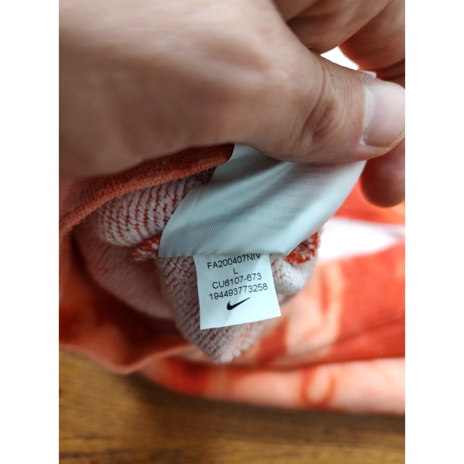 Nike Nike 1/4 Zip Hoodie Womens Large Red Tie Dye Sweatshirt Acid Wash Logo Pockets Zip Fleece Cotton Blend Long Sleeve Size L / US 10 / IT 46 - 6 Thumbnail