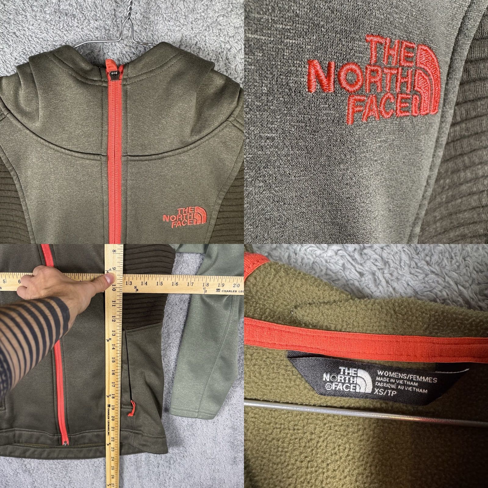 The North Face VINTAGE The North Face Hoodie Womens XS Raschel Fleece Jacket Sweatshirt Full Zip Green Size XS / US 0-2 / IT 36-38 - 8 Thumbnail
