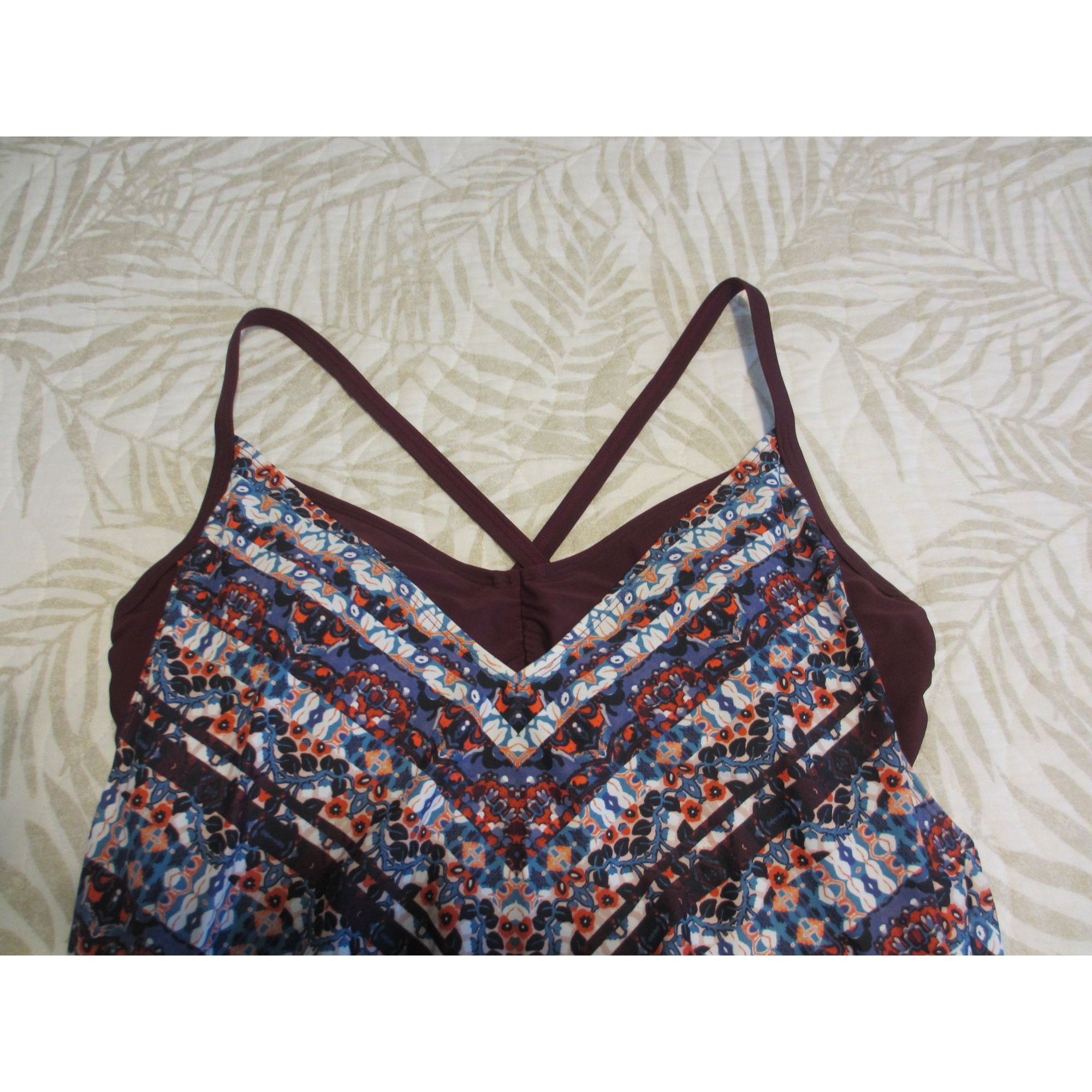 Athleta ATHLETA MARRAKESH TWISTER PRINT MAROON TANKINI 40 B/C Size XXL / US 16-18 / IT 52-54 - 1 Thumbnail