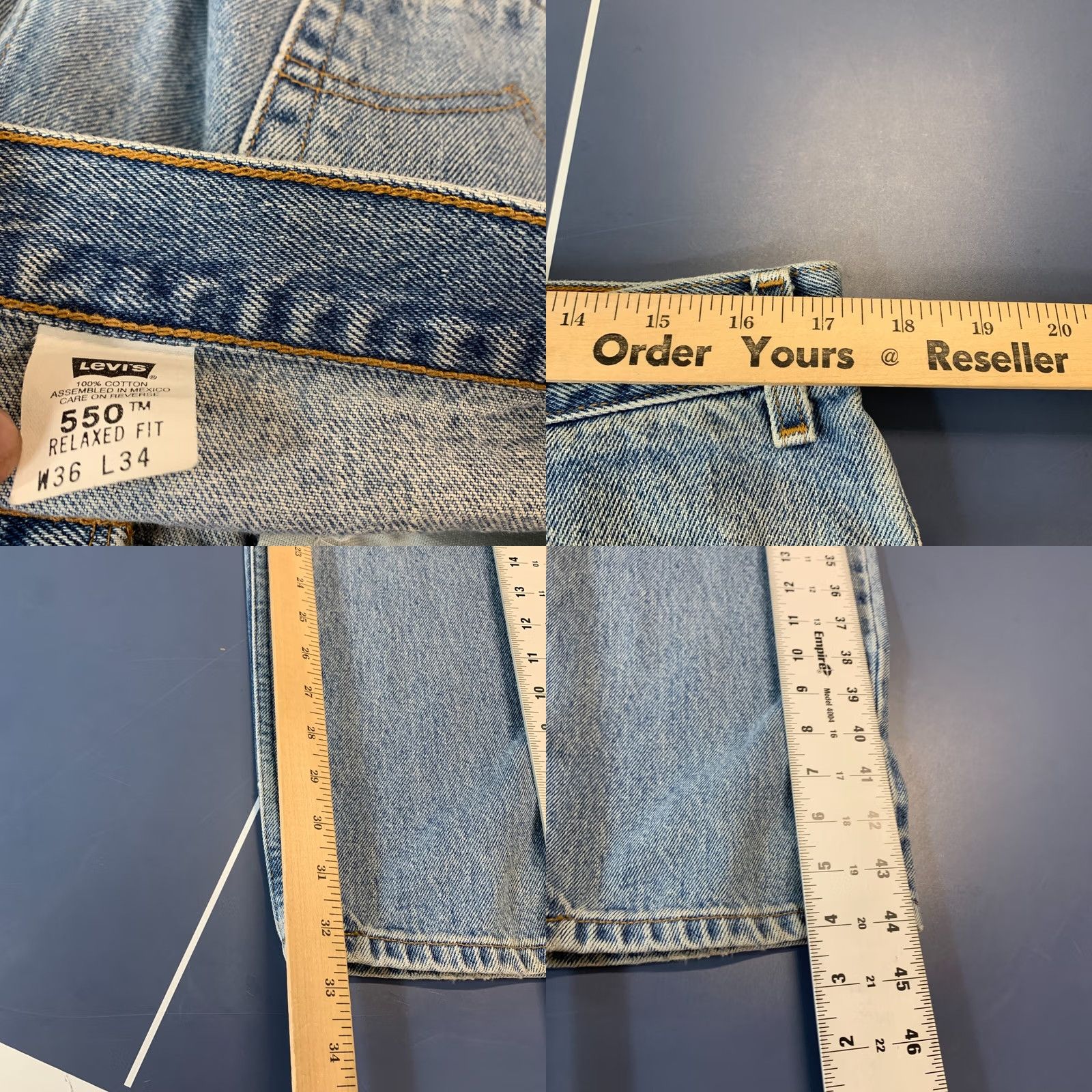 Levi's VINTAGE Levi's 550 Jeans Mens 34 Regular Blue Light Wash 90s Denim Straight 34x33 Inseam Mens Size US 34 / EU 50 - 10 Thumbnail