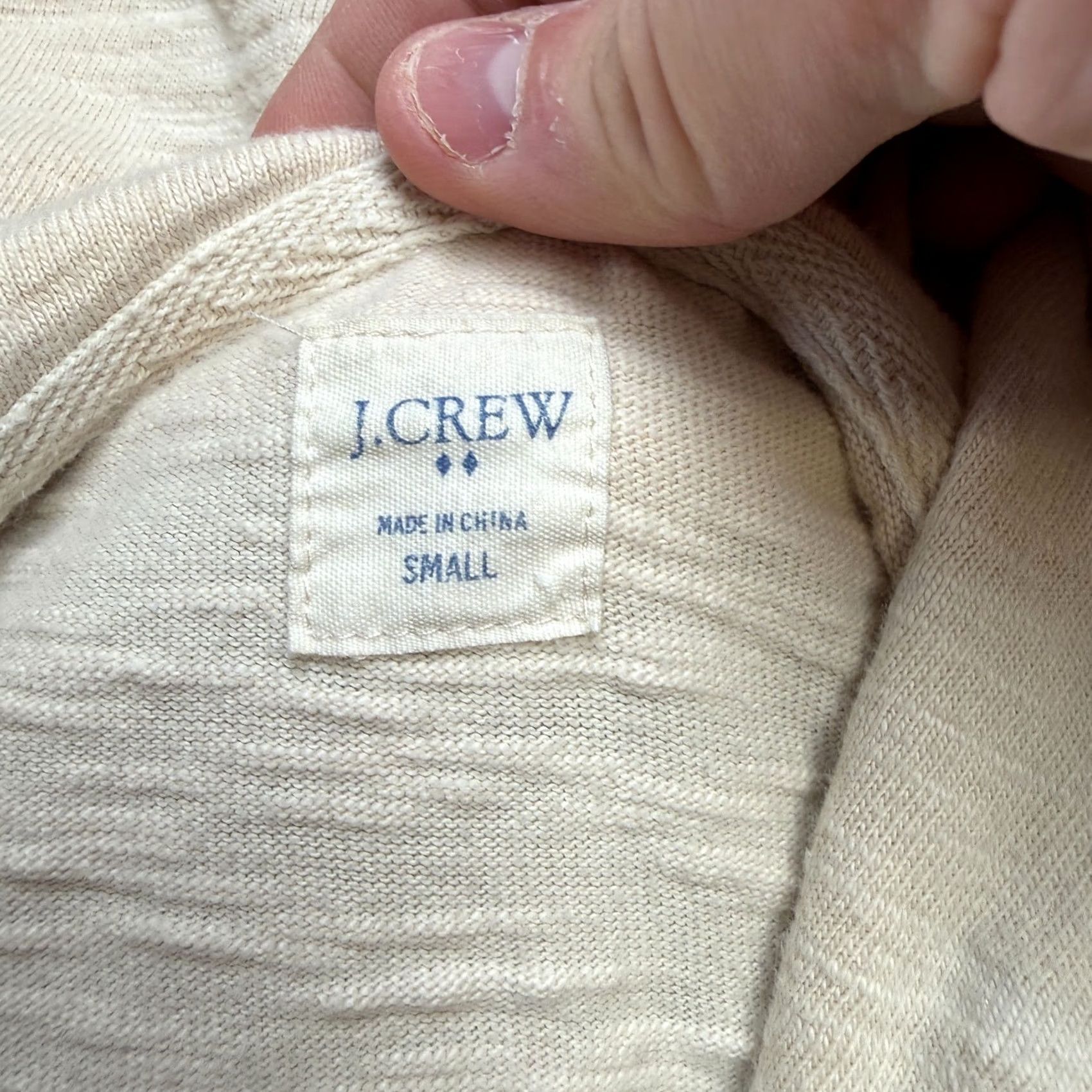 J.Crew J.CREW Hoodie Mens Small Ivory Slam Button Slub Cotton Pullover Beach Shirt? Size US S / EU 44-46 / 1 - 5 Thumbnail