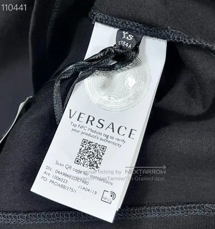 Versace Versace Black Men's T-Shirt with Graphic Logo . Size US XS / EU 42 / 0 - 4 Thumbnail