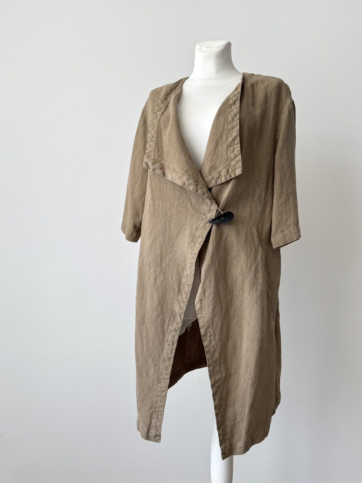 Designer × Japanese Brand OSKA Women’s Linen Duster Coat Size M / US 6-8 / IT 42-44 - 2 Thumbnail