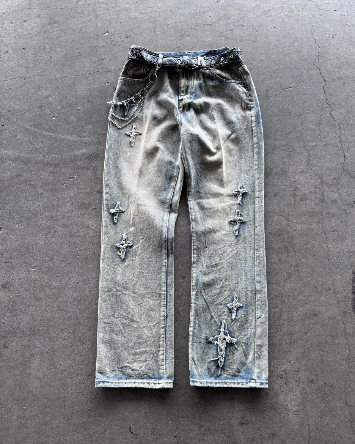 If Six Was Nine × Japanese Brand × Le Grande Bleu (L.G.B.) 2000s Mudwash Denim Jeans Size US 27 - 2 Thumbnail