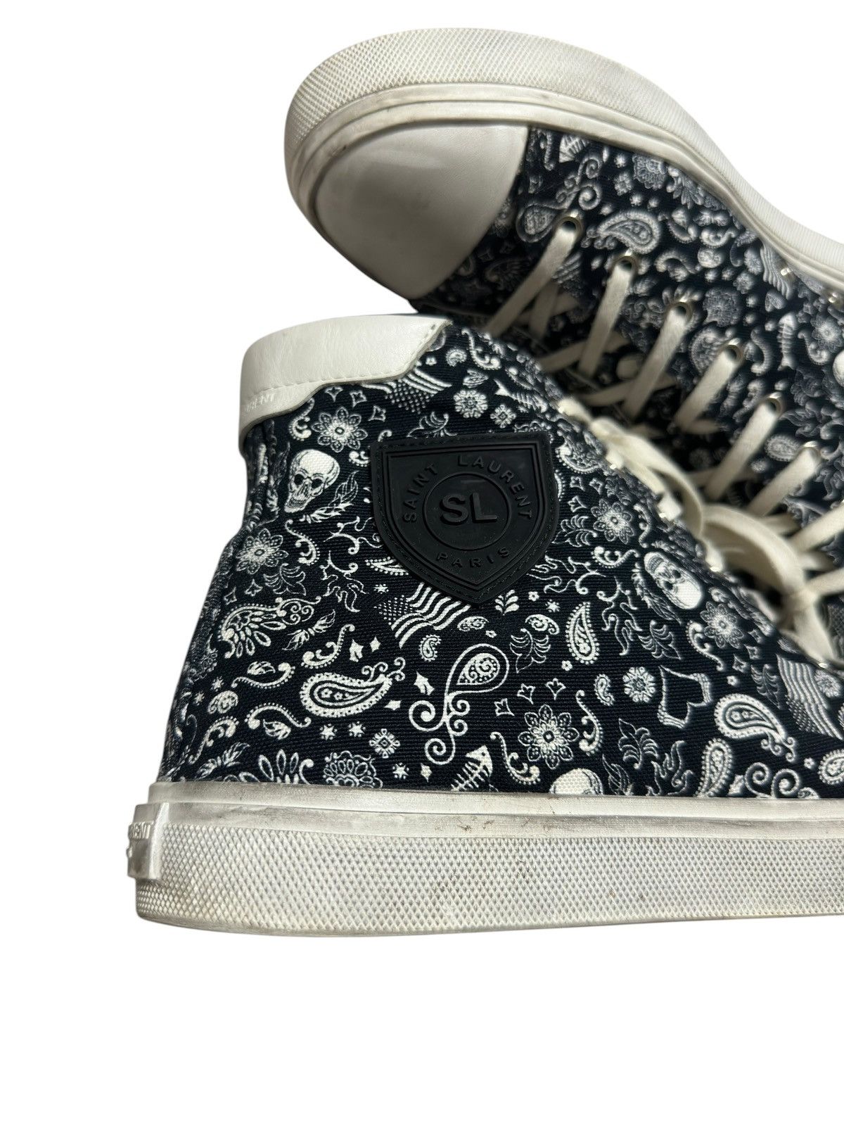Saint Laurent Paris Saint Laurent Paisley Black Bedford High Sneaker Size US 10.5 / EU 43-44 - 2 Thumbnail