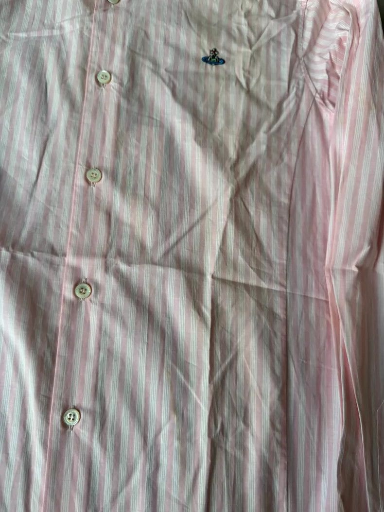 Vivienne Westwood Vivienne Westwood Pink striped arched cut shirt Size L / US 10 / IT 46 - 3 Thumbnail