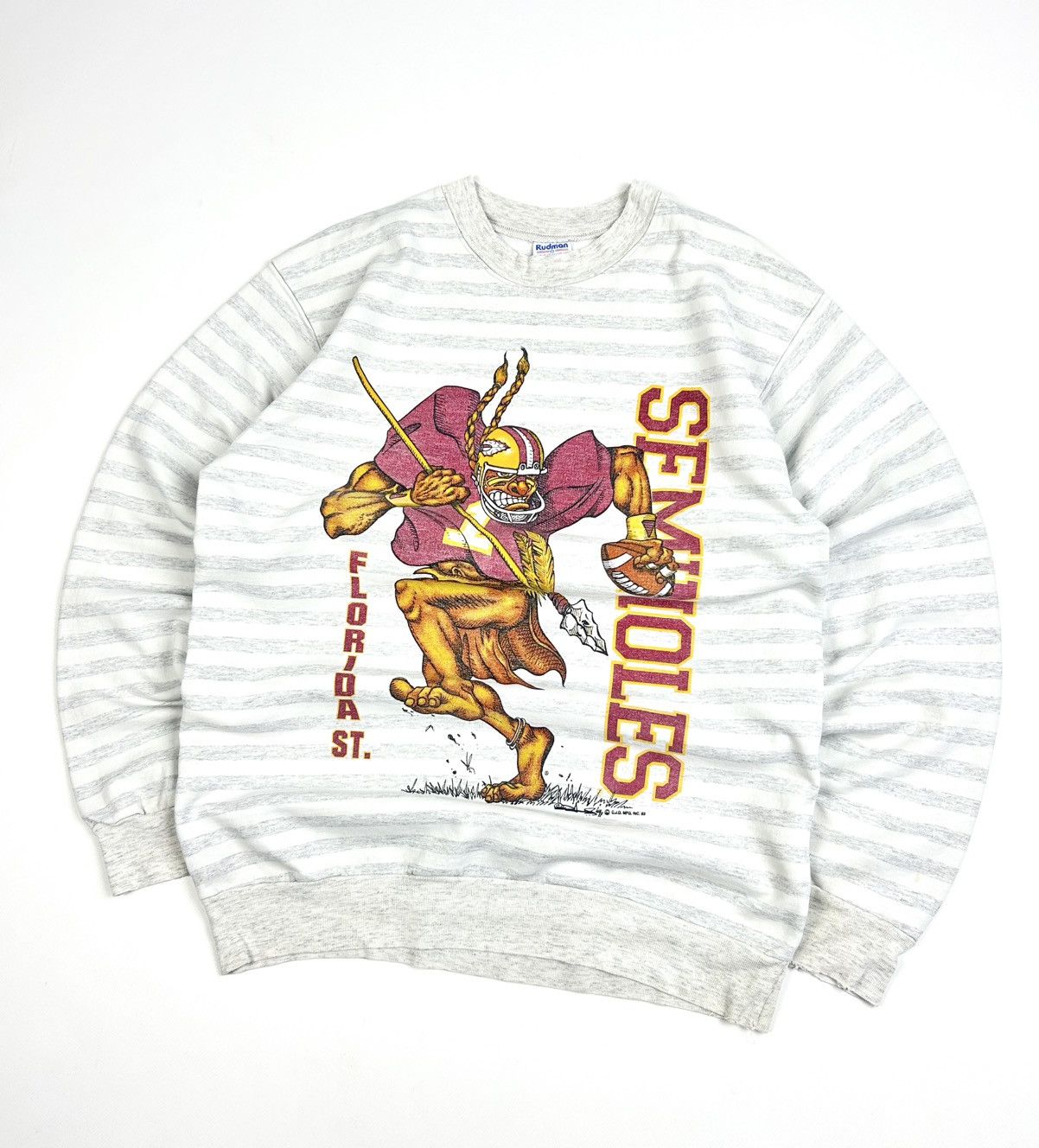 Vintage Vintage 1993 FSU SEMINOLES Striped Gray Sweatshirt Rare USA Size US L / EU 52-54 / 3 - 2 Thumbnail