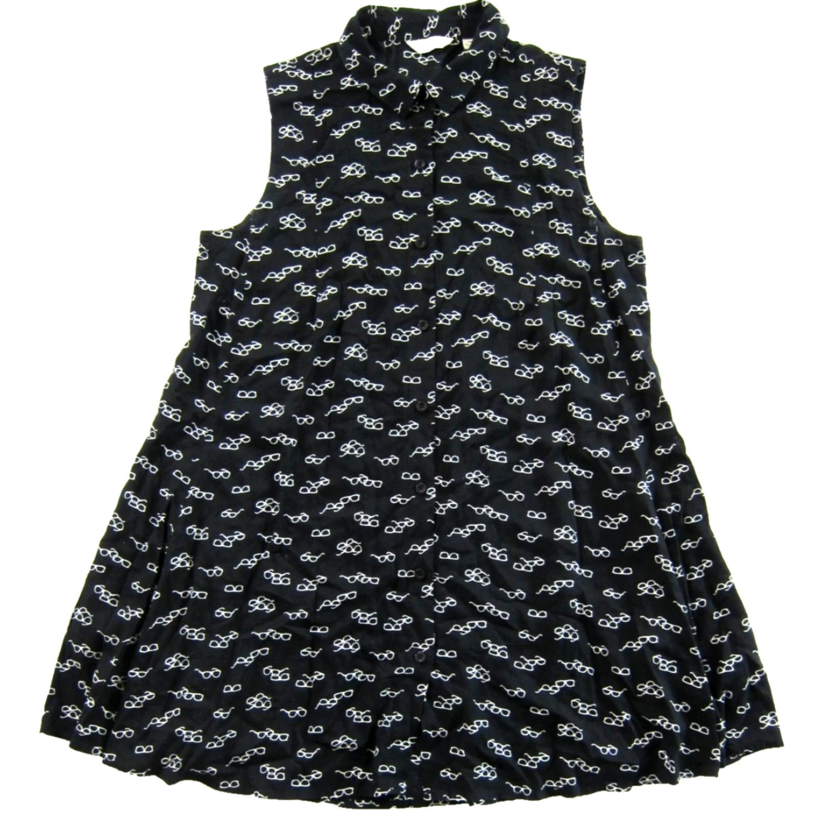 Vintage 11-1-TYLHO Blouse Shirt Sleeveless Collared Button Down Black Small Womens Size S / US 4 / IT 40 - 2 Thumbnail