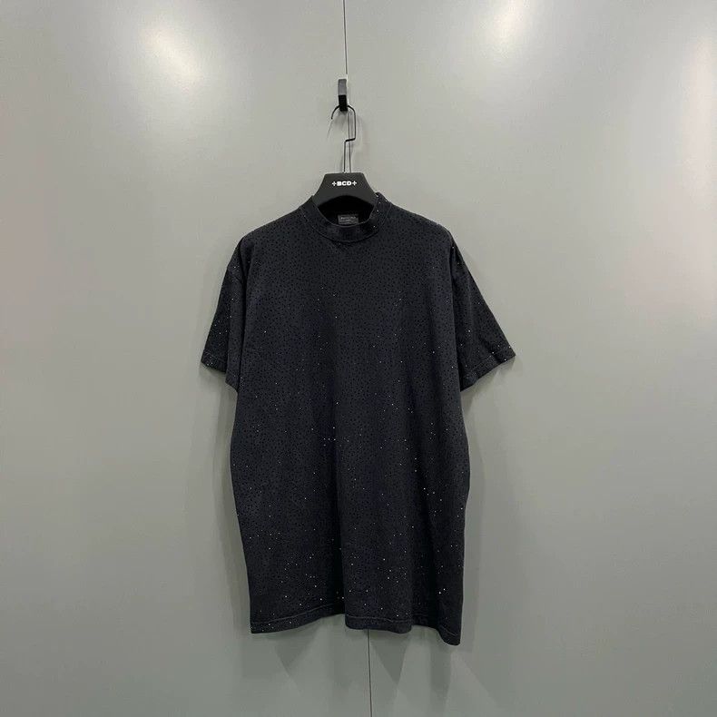 Balenciaga Balenciaga Round neck short sleeves with black rhinestones Size US S / EU 44-46 / 1 - 1 Thumbnail