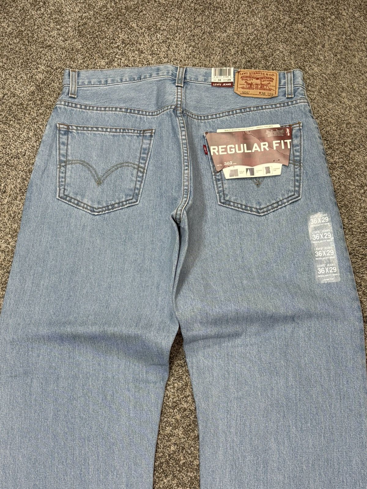 Levi's Vintage Levis 505 Jeans 36x29 Y2K Deadstock Regular Straight Size US 36 / EU 52 - 3 Thumbnail