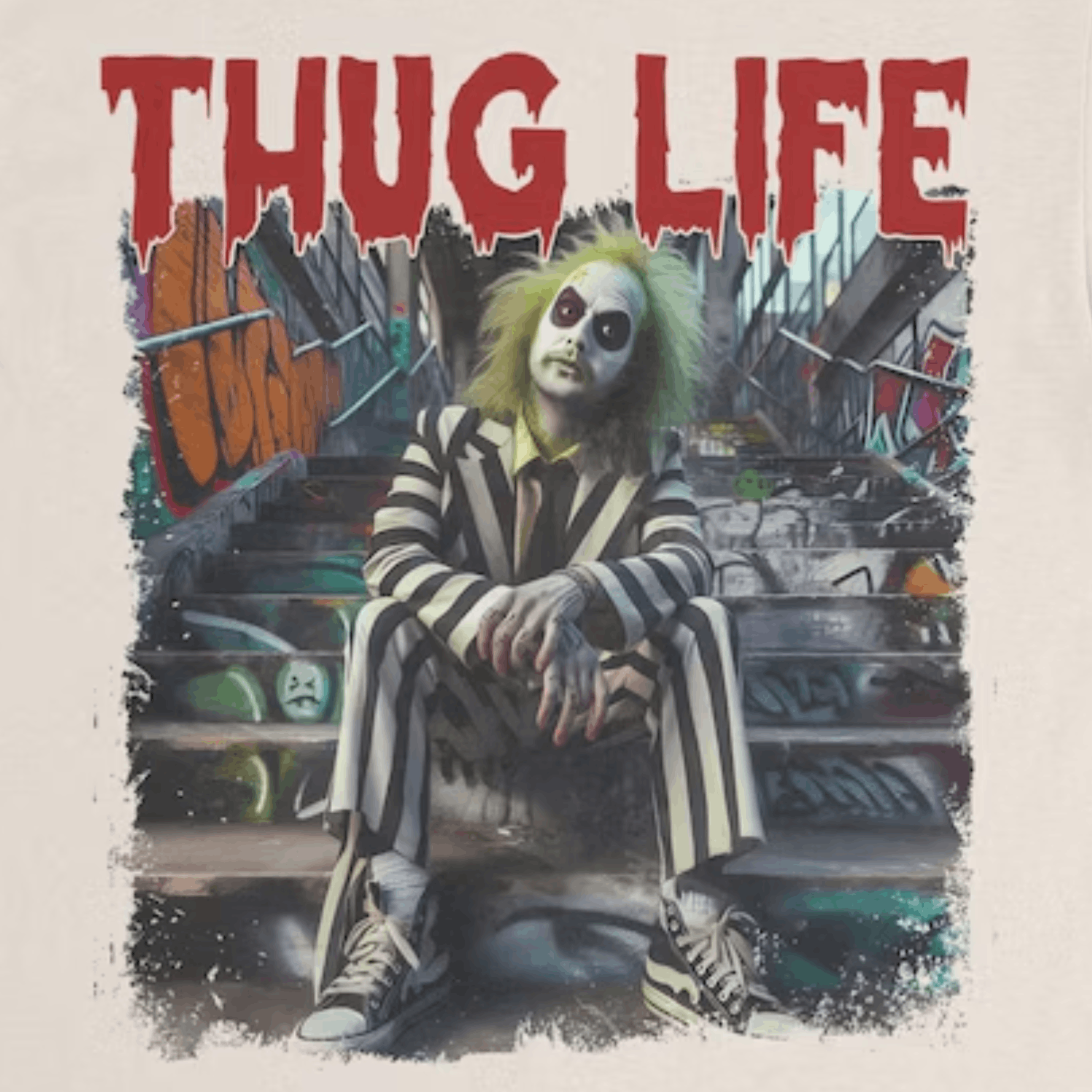 Vintage Beetle Juice Shirt, Thug Life Tee, Halloween Shirt Size US L / EU 52-54 / 3 - 2 Thumbnail