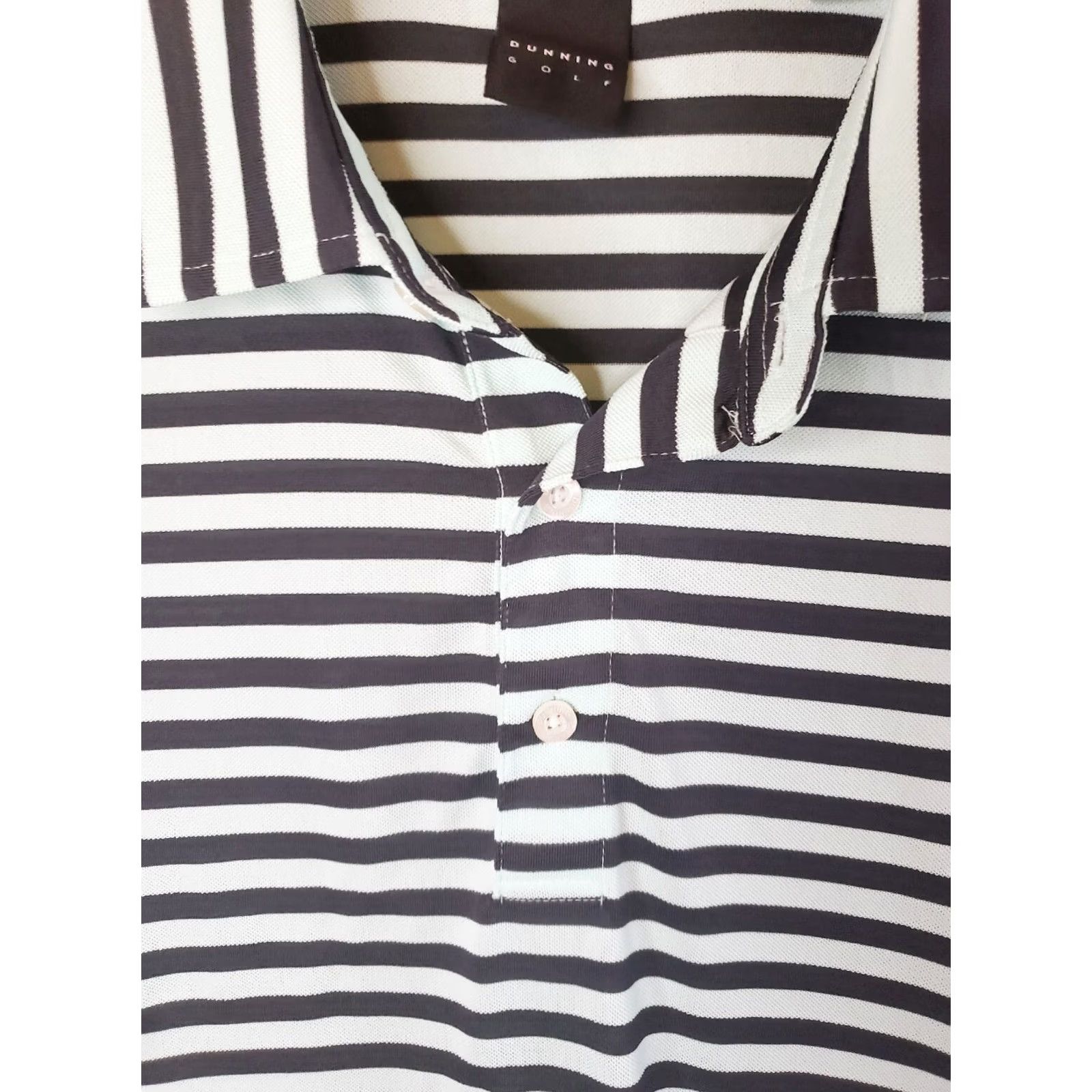Vintage Dunning Polo Shirt Striped Short Sleeve Dry-Fit Stretch Mens M Mint Black Golf Size US M / EU 48-50 / 2 - 4 Thumbnail