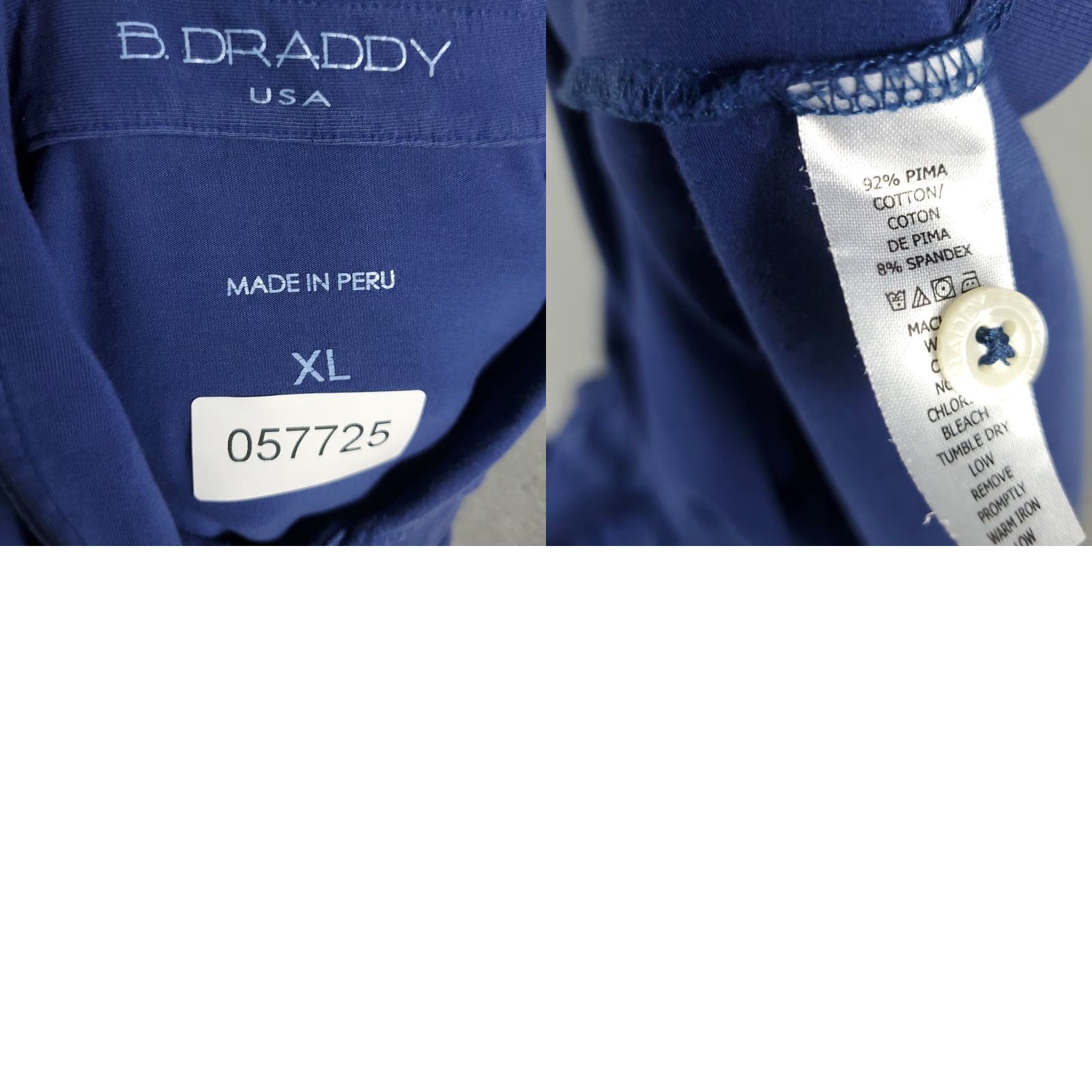 Vintage B Draddy Polo Shirt Mens XL Blue Golf Casual Long Sleeve Shirt Size US XL / EU 56 / 4 - 8 Thumbnail