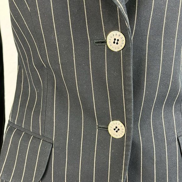 Dolce & Gabbana × Vintage Dolce and Gabbana Pinstriped Cotton Wide Lapel Tailored Blaz Size M / US 6-8 / IT 42-44 - 4 Thumbnail
