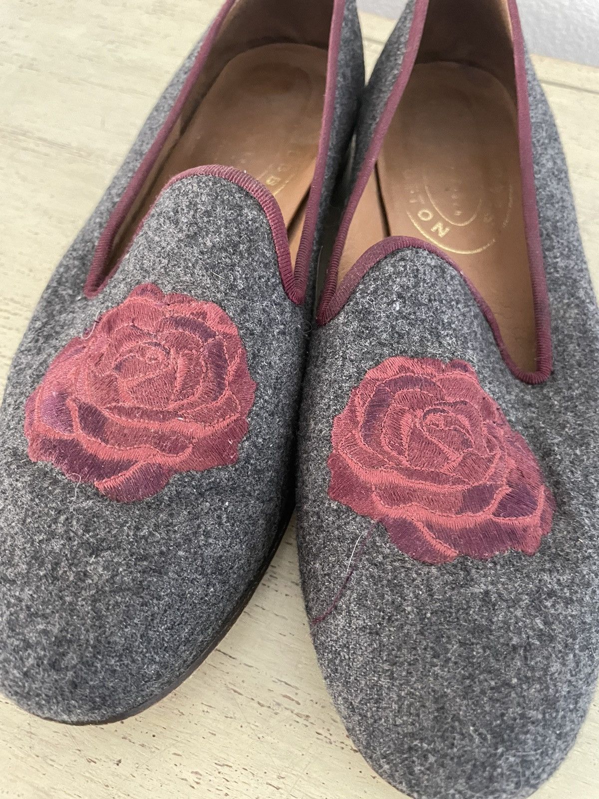 Stubbs & Wootton Wool Flannel Smoking Slippers Size US 10 / IT 40 - 4 Thumbnail