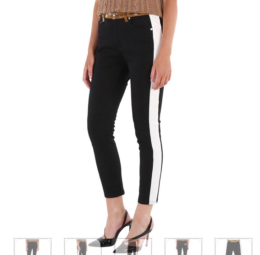 Burberry Burberry Black Denim Deer Bambi Print Trim Skinny Jeans Size 28" / US 6 / IT 42 - 15 Thumbnail