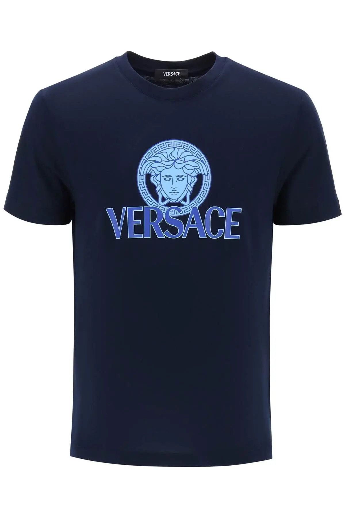 image of Versace O1S22I1N0124 Medusa Print T-Shirt In Blue, Men's (Size XL)