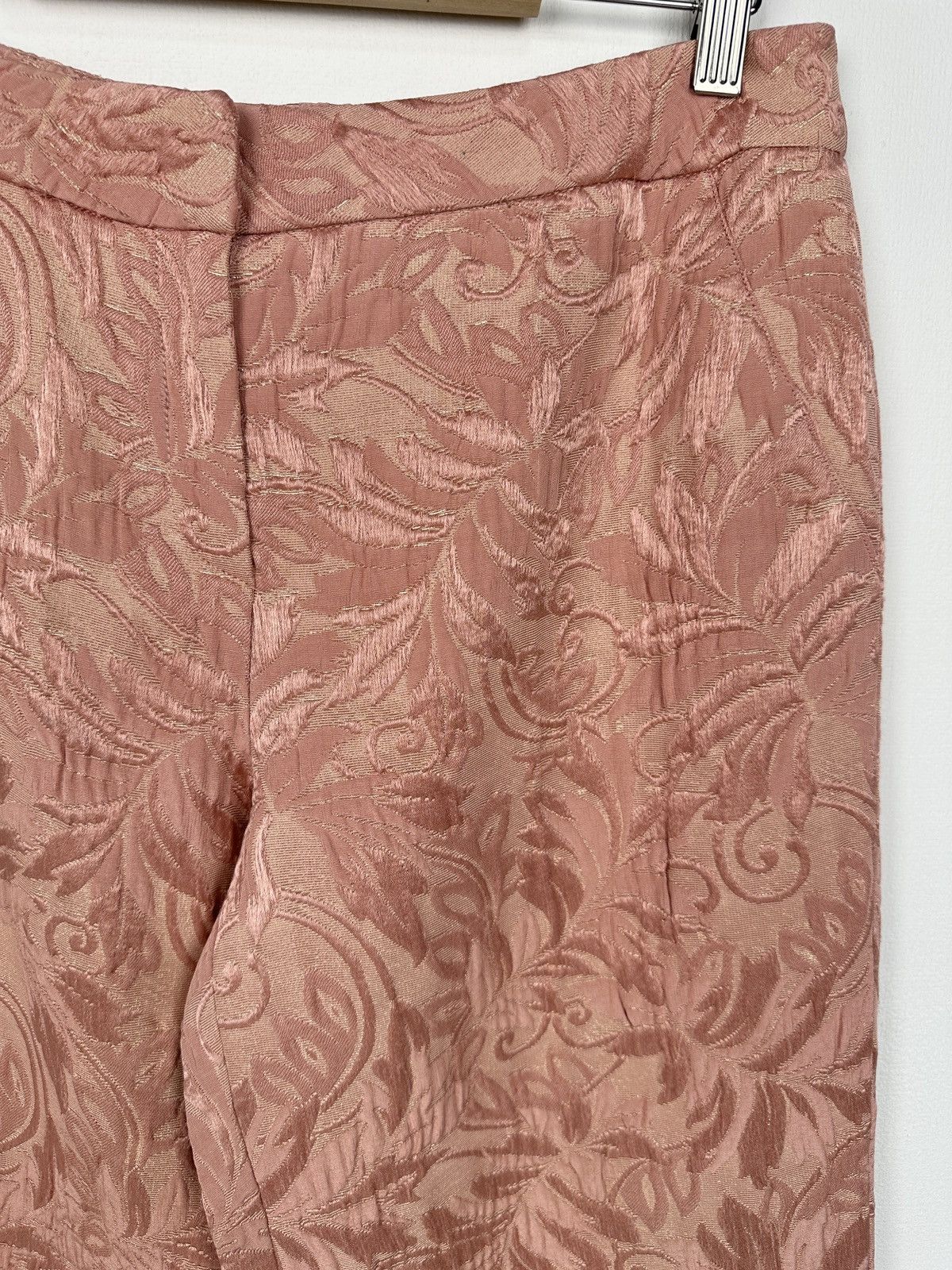 Blumarine BLUMARINE Wool Silk Floral Jacquard Pink Pants size 46 Size 32" / US 10 / IT 46 - 8 Thumbnail
