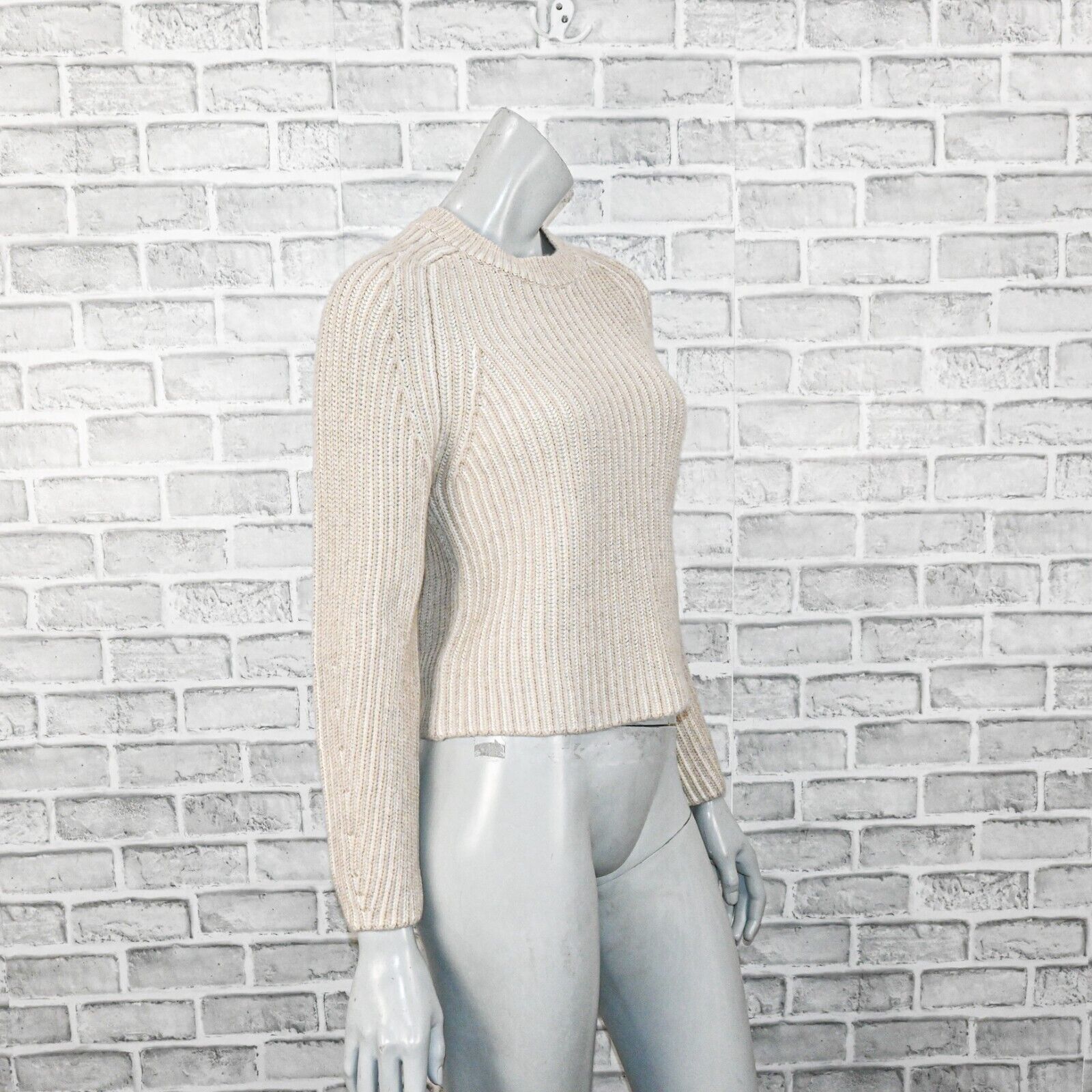 NAADAM NAADAM Women's Cashmiro Ribbed Crewneck Sweater in Oatmeal Size S / US 4 / IT 40 - 6 Thumbnail