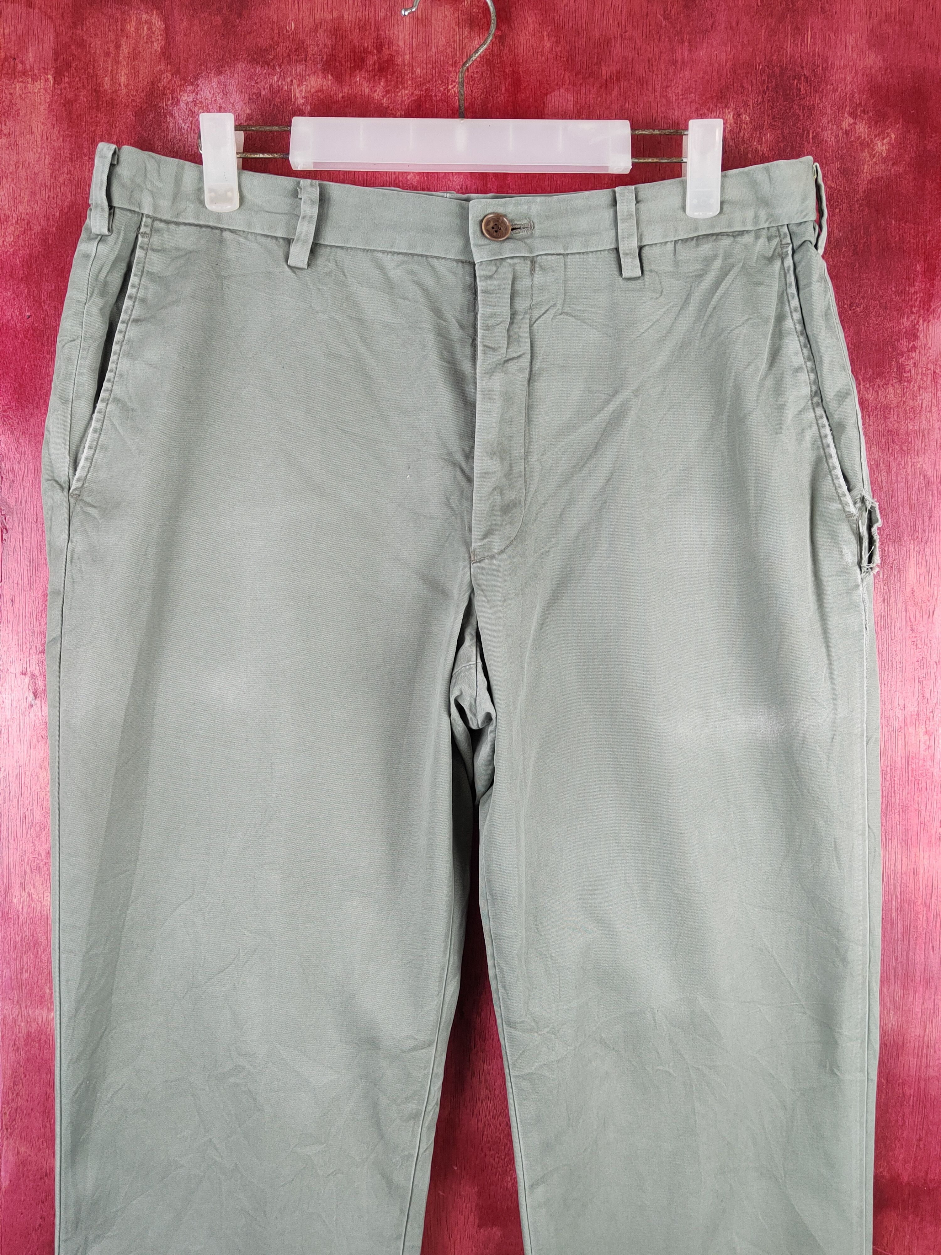 Japanese Brand × Uniqlo Uniqlo Green Multipocket Casual Pants #S1463 Size US 33 - 2 Thumbnail