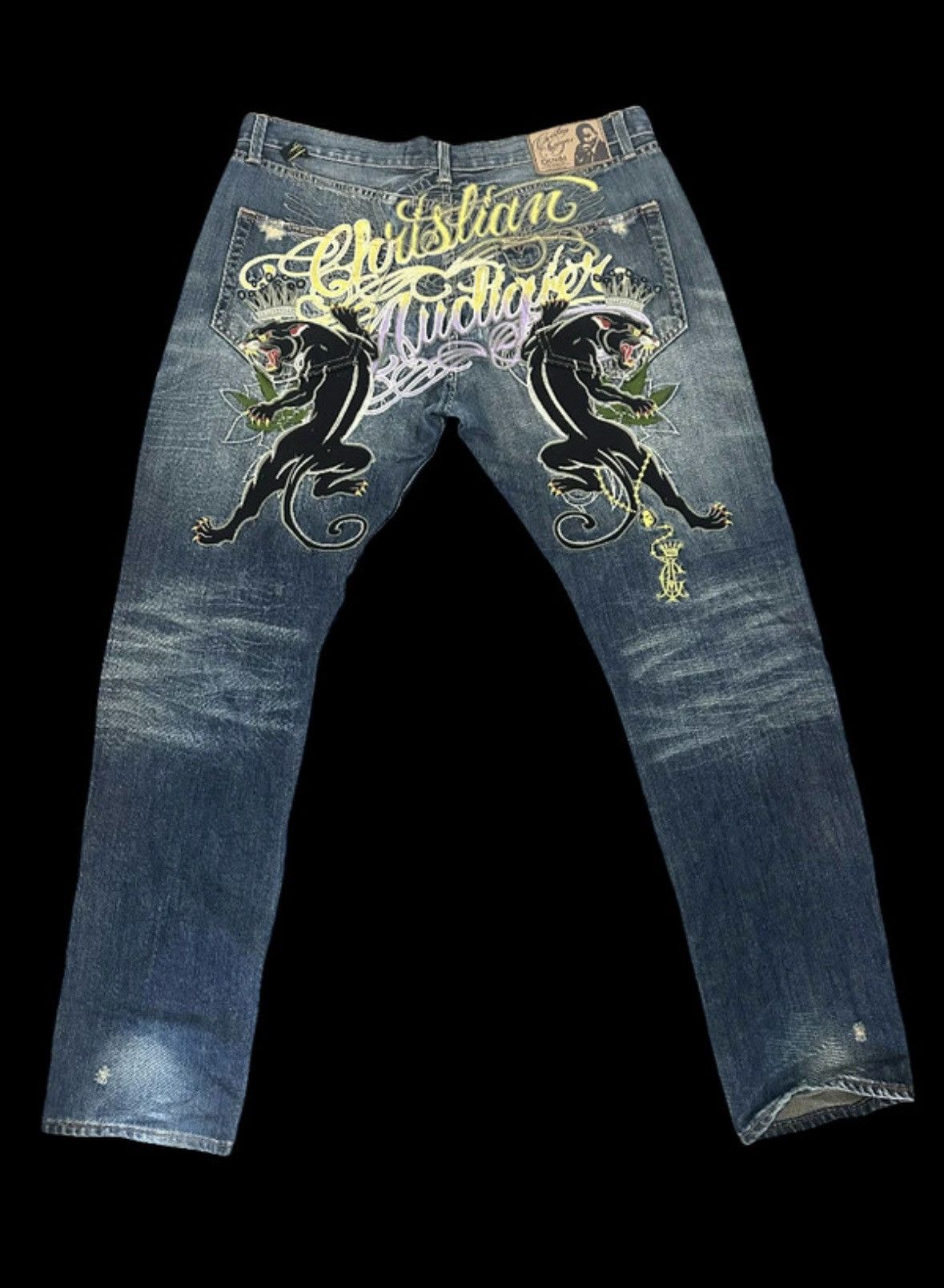 Christian Audigier Christian Audigier y2k denim jeans puma print Size US 38 / EU 54 - 1 Thumbnail