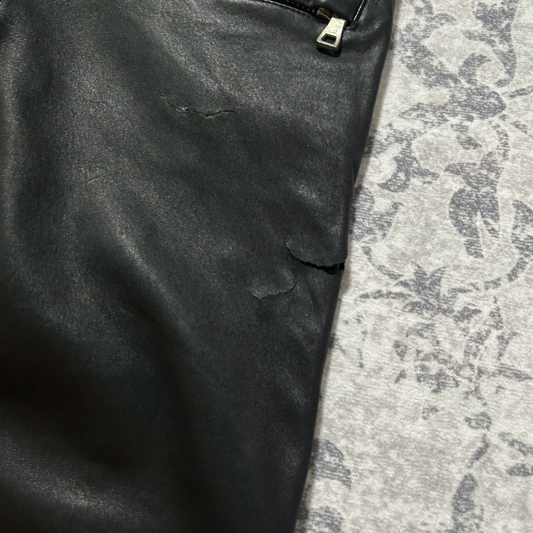 Balmain AW10 Leather Moto Biker Pants