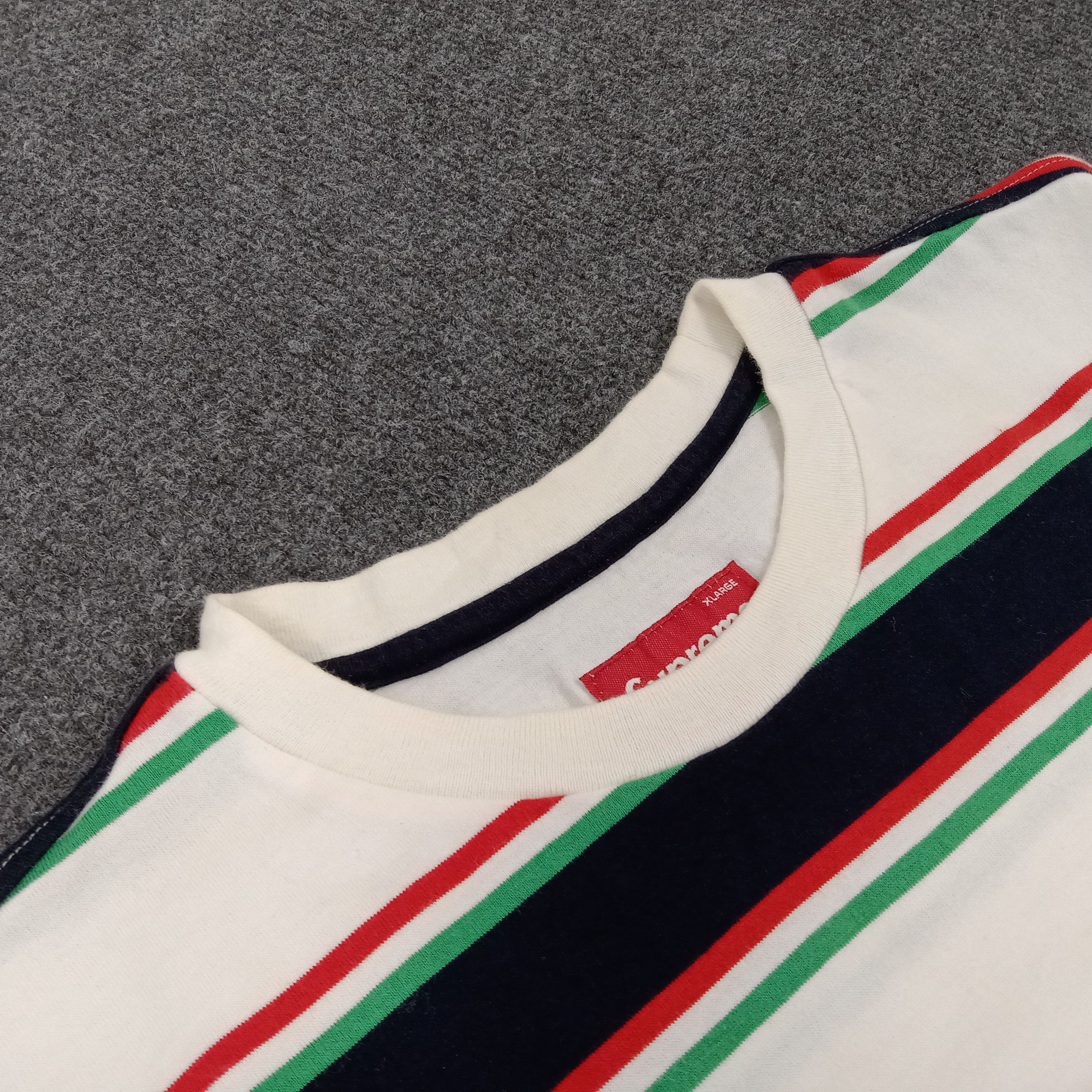 Supreme × Vintage Supreme Streetwear Style Stripes Tshirt Size US L / EU 52-54 / 3 - 4 Thumbnail