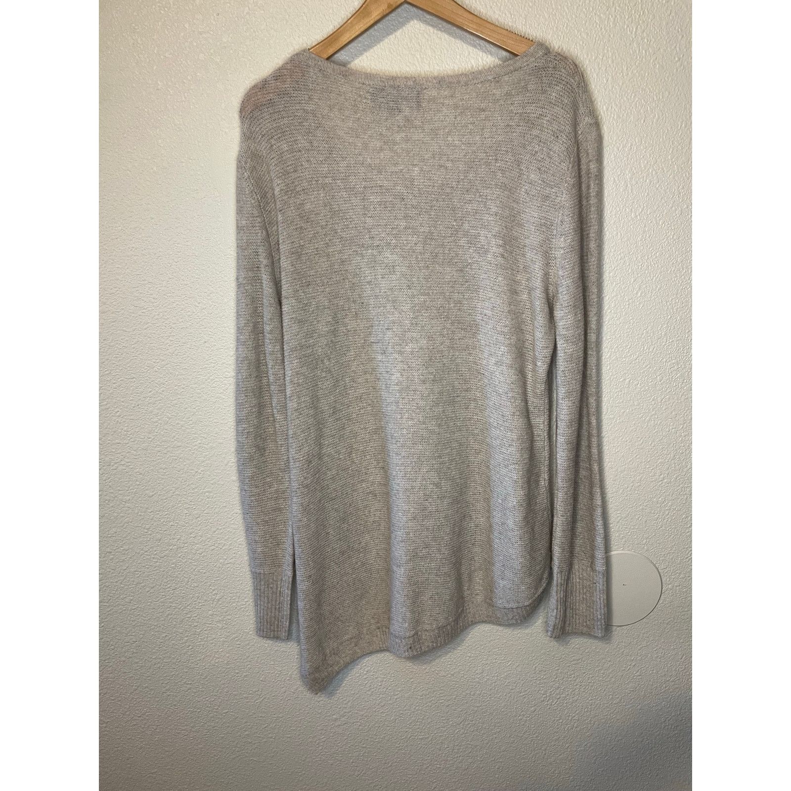 Other Philippe Le Bac Cashmere Gray Asymmetrical Hem Knit Sweater Size L / US 10 / IT 46 - 2 Thumbnail