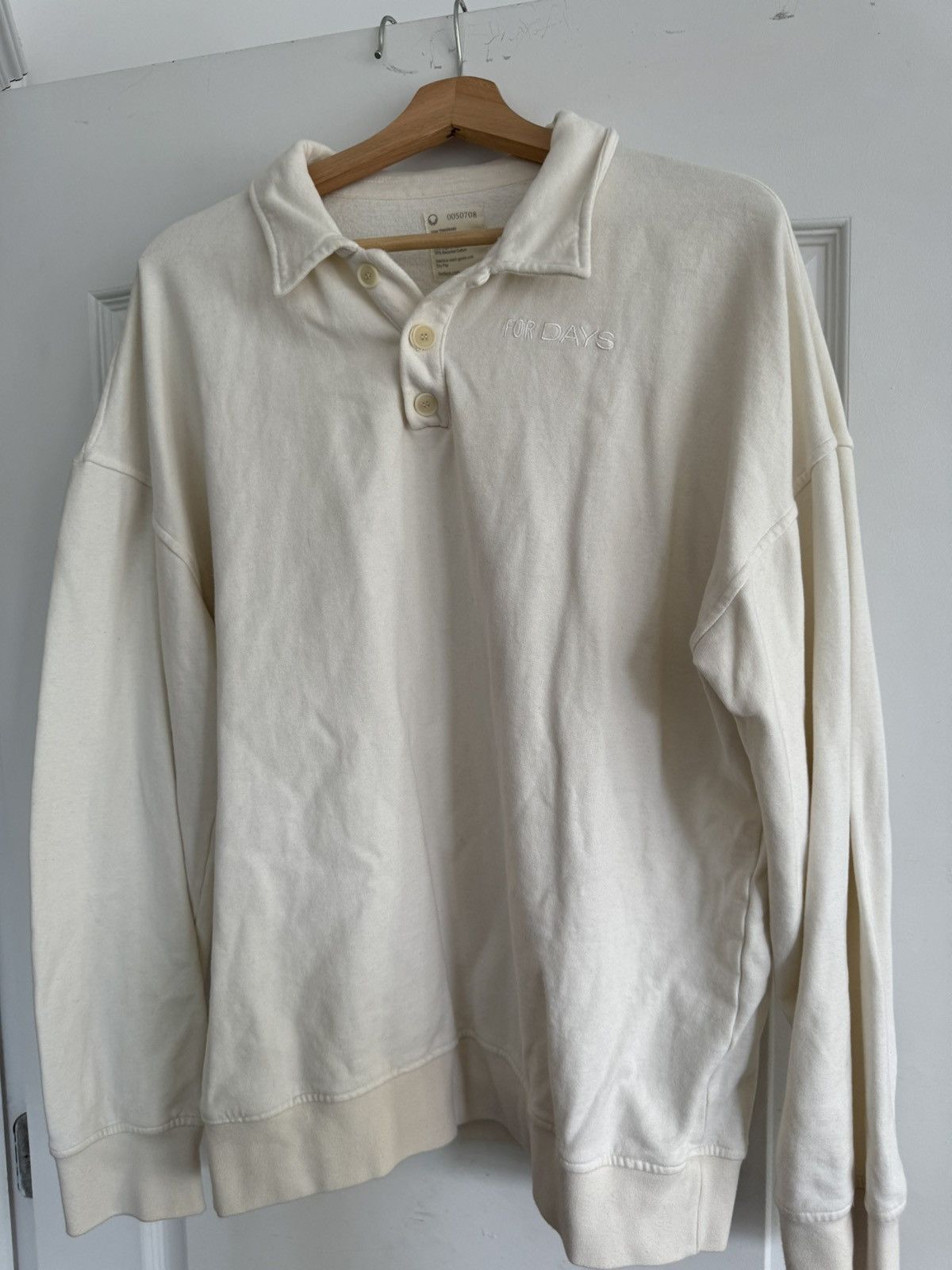 Other Cream Recycled Long Sleeve Polo Size US L / EU 52-54 / 3 - 1 Thumbnail