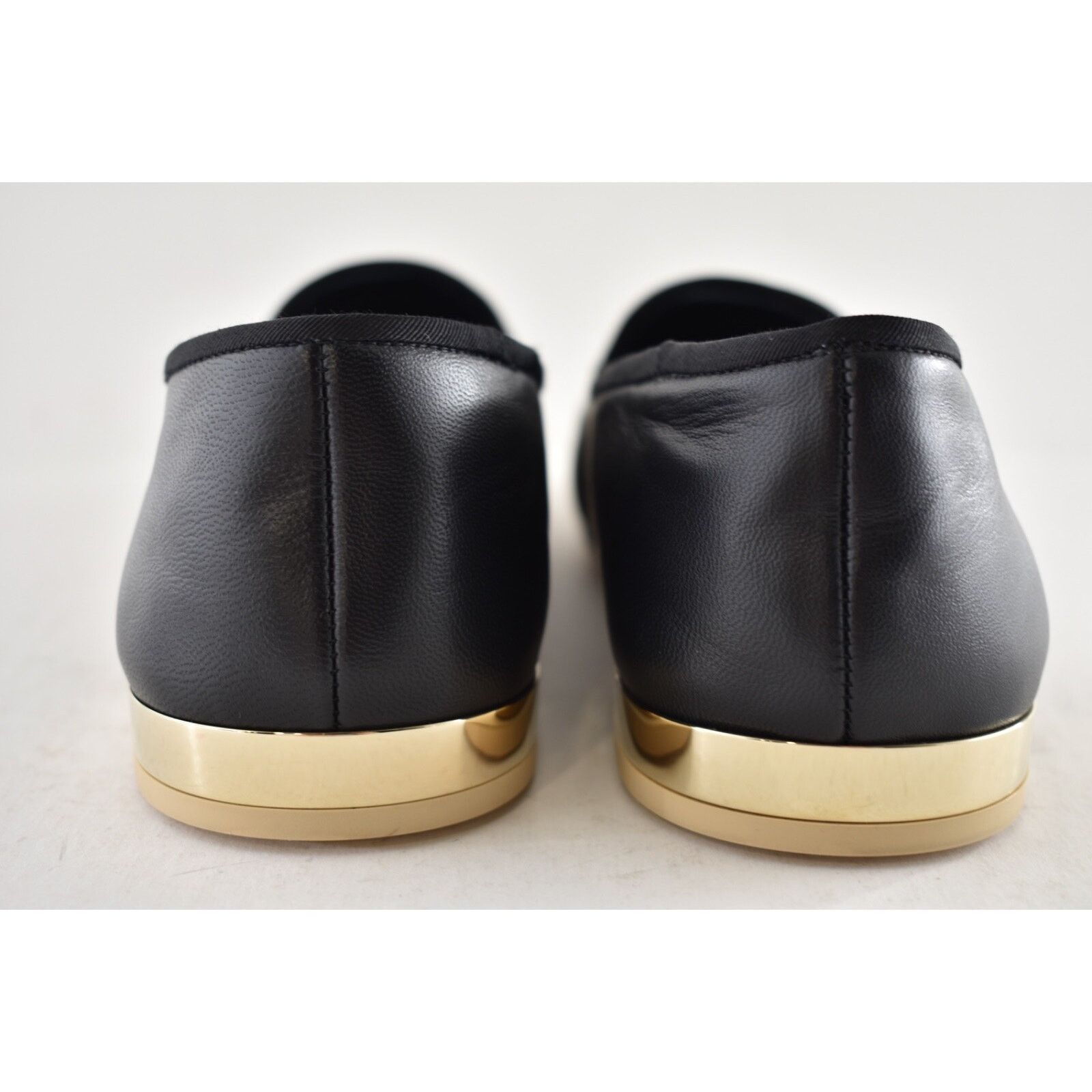 Chanel Chanel 23S Black Lambskin Grosgrain CC Logo Gold Heel Size US 7 / IT 37 - 15 Thumbnail