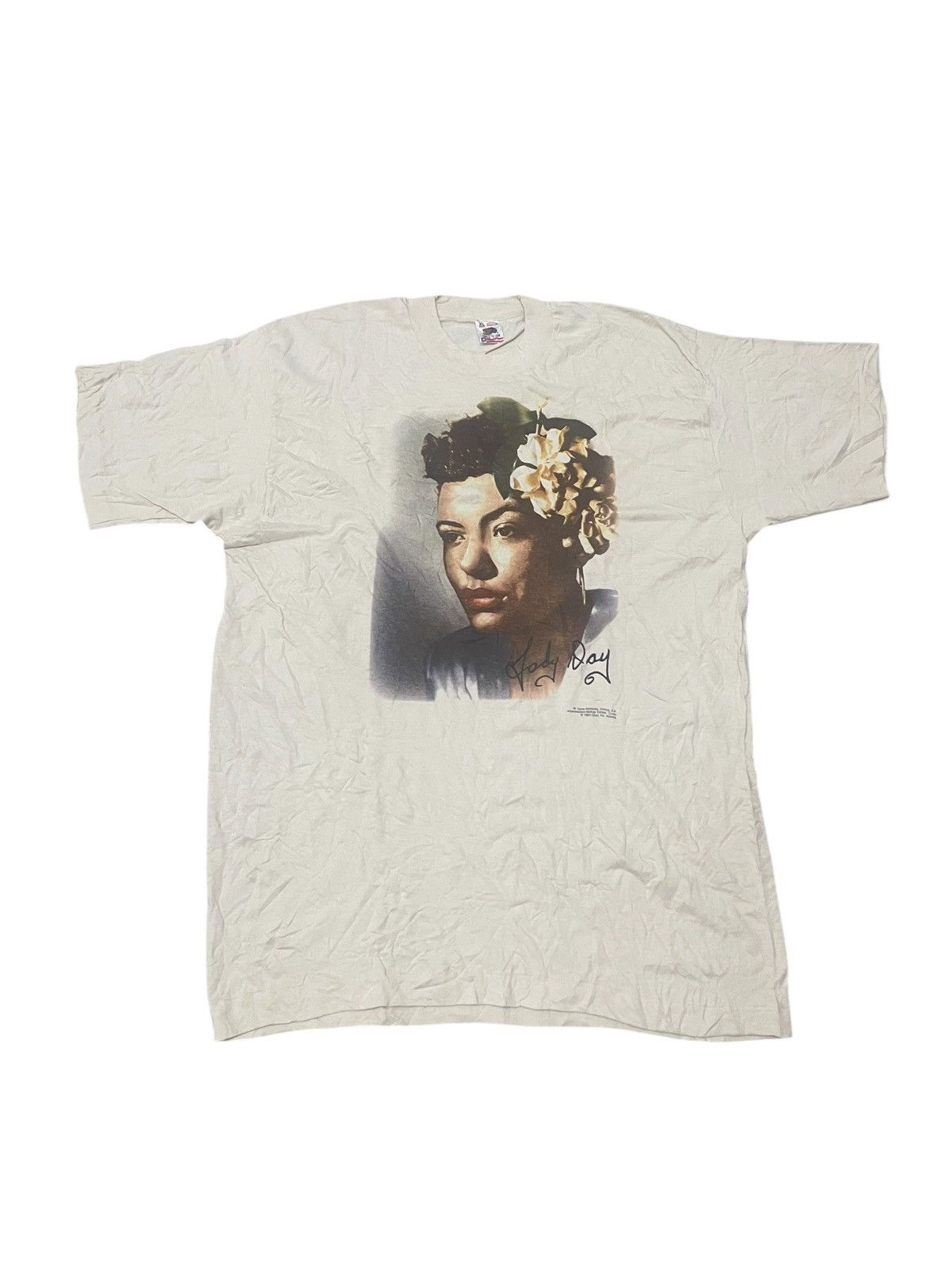 Band Tees Vintage Deadstock 90s BILLY HOLIDAYS Lady Day Tshirt Size US XL / EU 56 / 4 - 1 Thumbnail