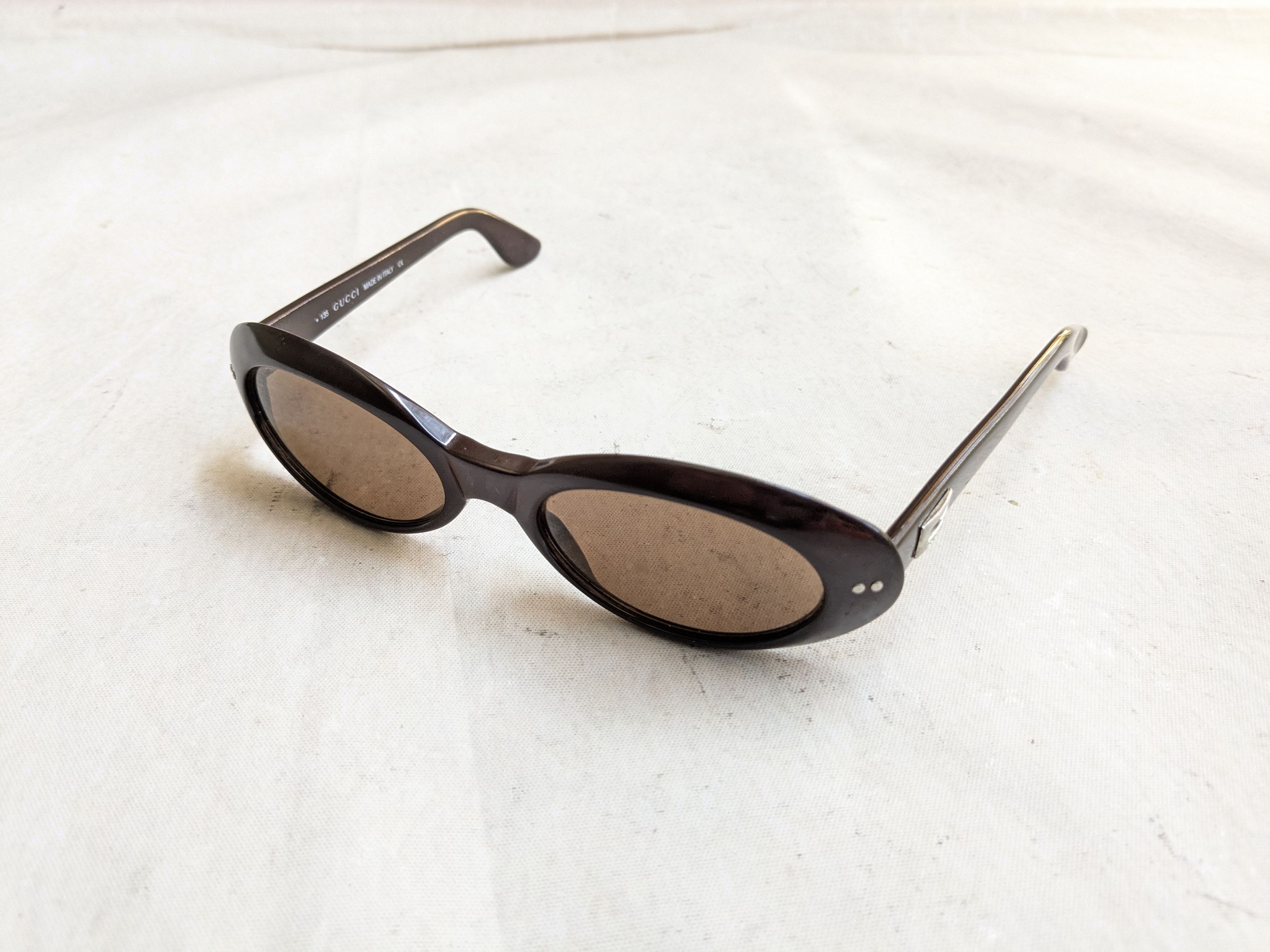 Gucci × Vintage Gucci Sunglasses GG2413/N/S Brown Y2K Oval Size ONE SIZE - 6 Thumbnail