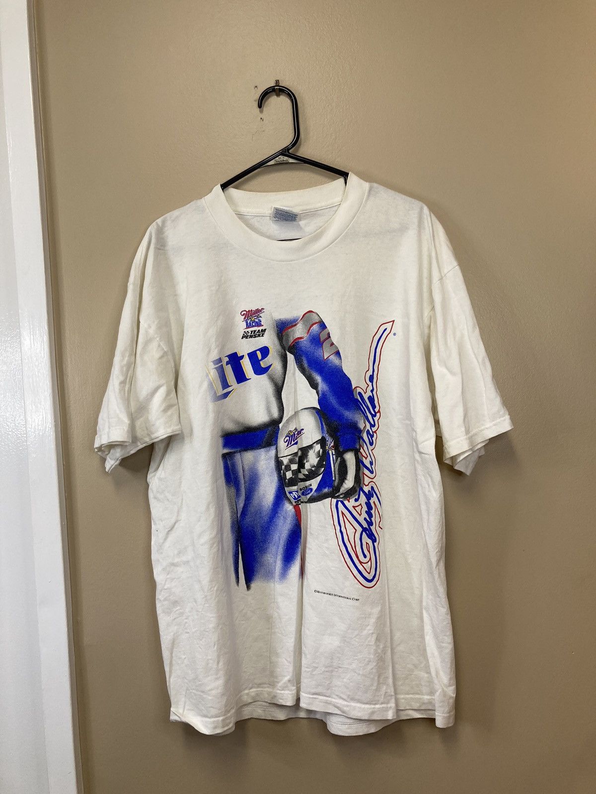 Vintage Miller Lite Rusty Wallace T-Shirt Size US XL / EU 56 / 4 - 1 Thumbnail