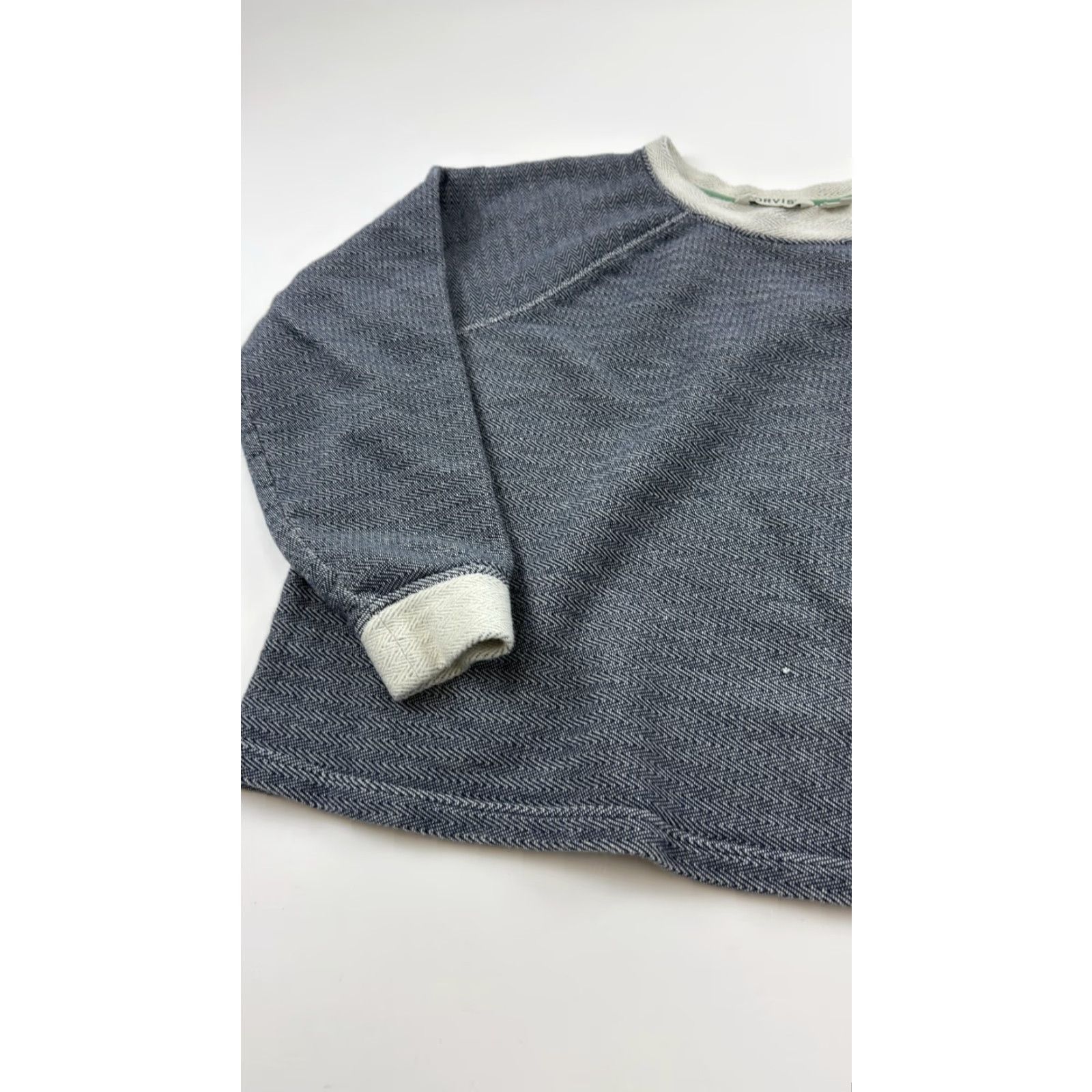 Orvis VINTAGE Orvis Sweater Womens XL Blue White Herringbone Crewneck Cotton Pullover Size XL / US 12-14 / IT 48-50 - 3 Thumbnail