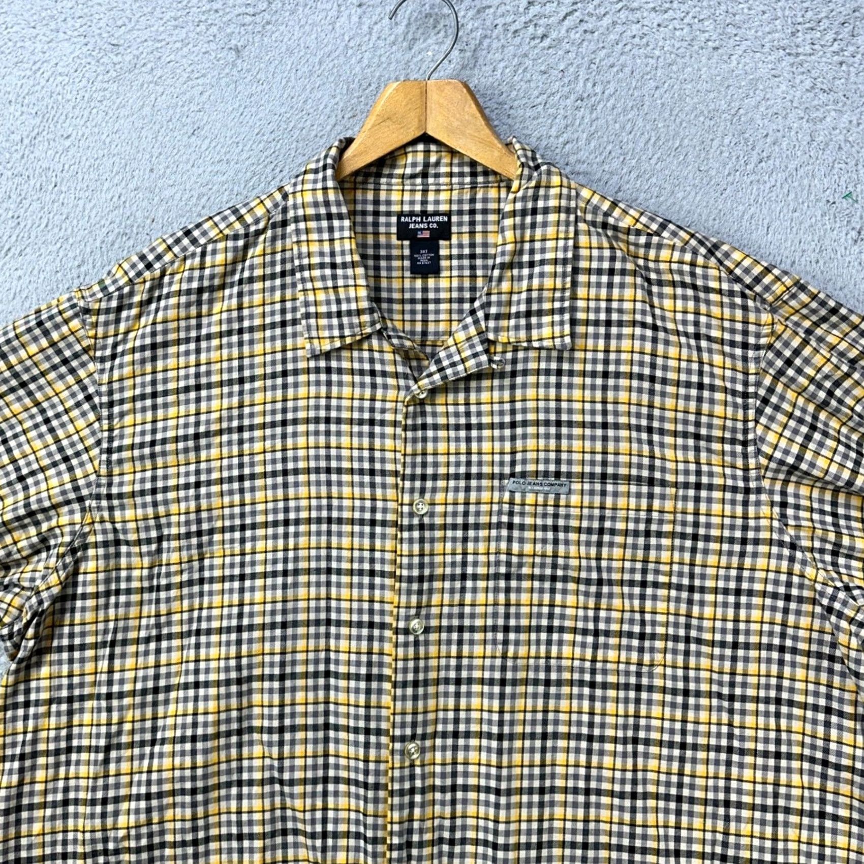 Ralph Lauren Ralph Lauren Jeans Co. Button-Up Shirt Mens 3XT Tall Yellow Check Casual Spring Long Sleeve Collared Vintage N/A Size US XXL / EU 58 / 5 - 5 Thumbnail