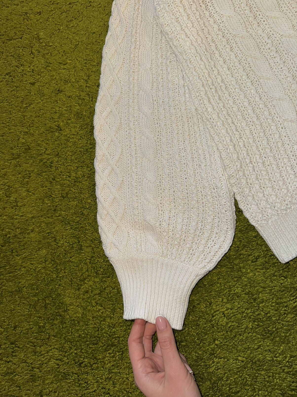 Designer × Sezane Sezane oldmoney style cable knit sweater Size L / US 10 / IT 46 - 7 Thumbnail