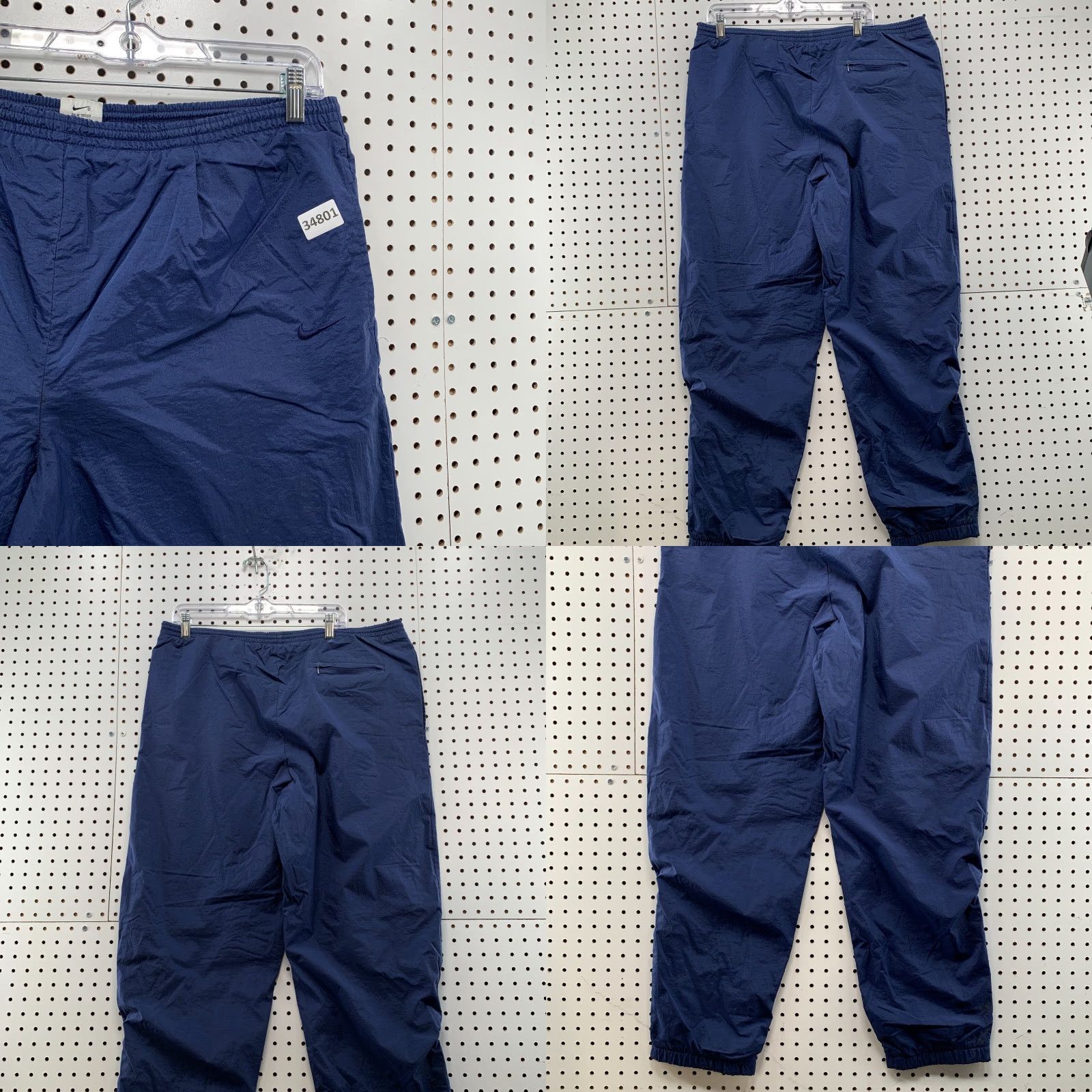 Nike VINTAGE Nike Windbreaker Pants Mens Large 38x31 Blue White Swoosh Lined 90s Size US 33 - 8 Thumbnail