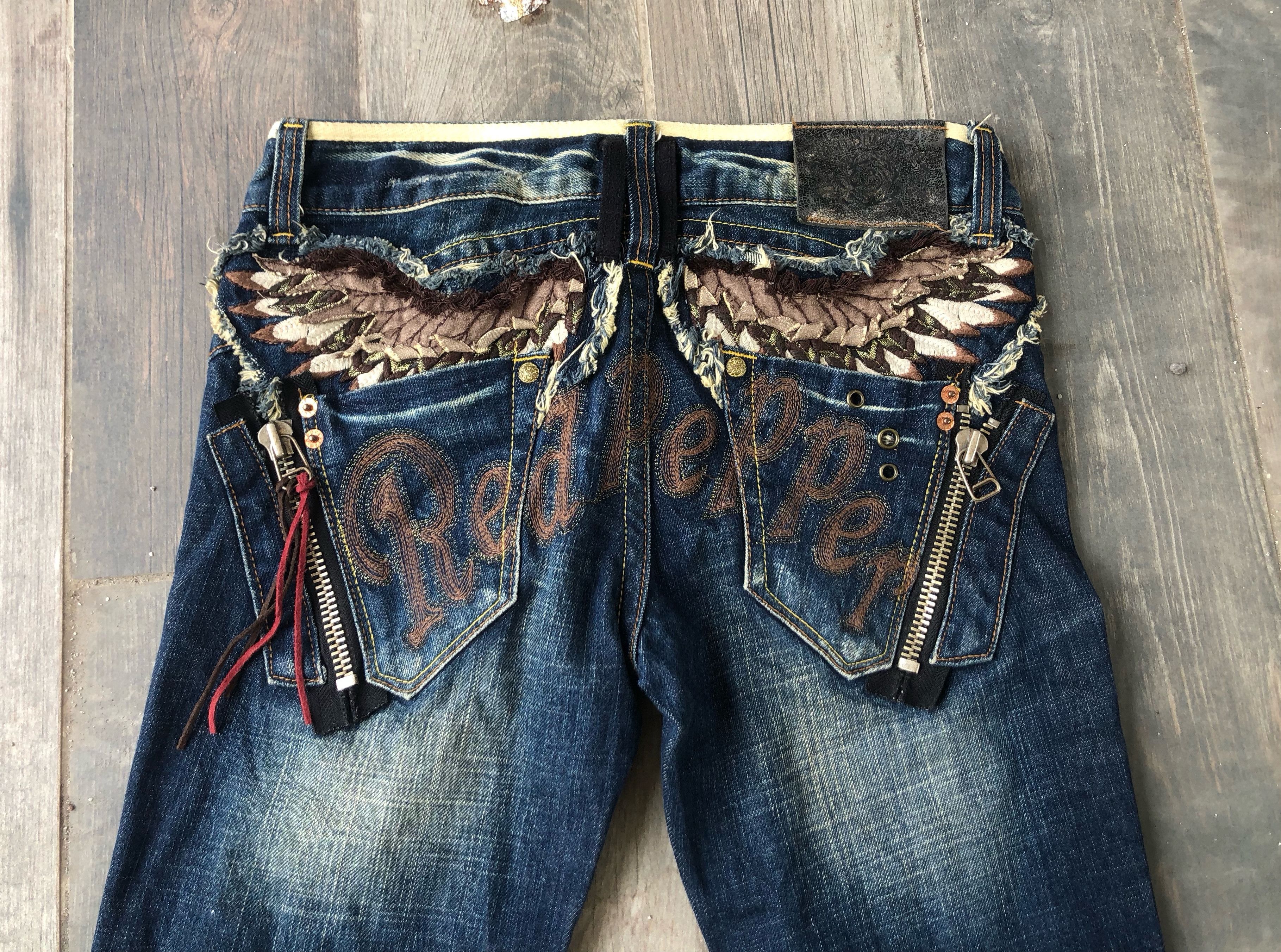 Japanese Brand 🔥Red Pepper Embroidery Flare Jeans🔥 Size US 30 / EU 46 - 7 Thumbnail