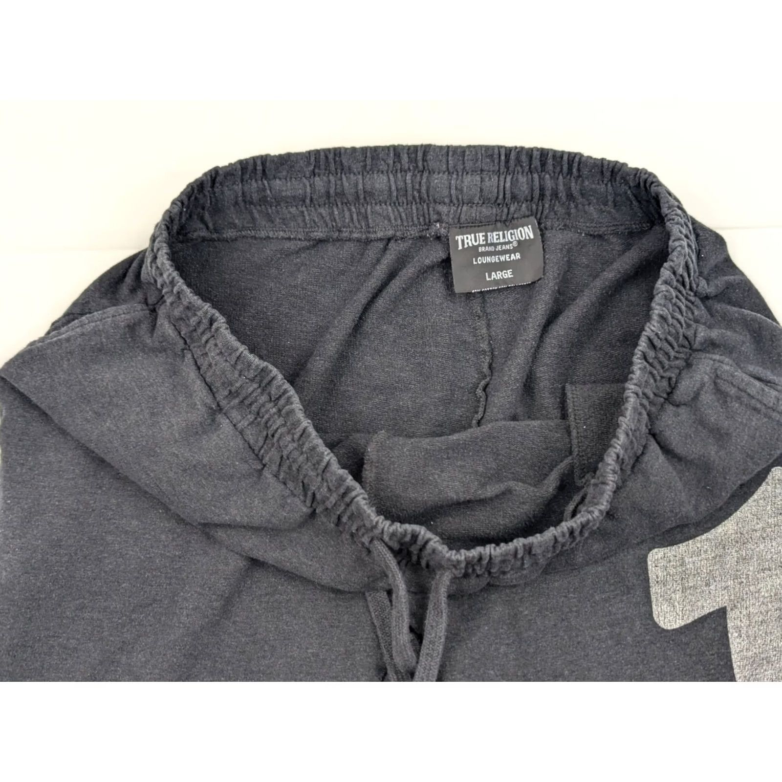 True Religion True Religion Pants Men L Gray Logo Jogger Inseam 29 Lightweight Fleece Pockets Elastic Waist Regular Fit Casual Activewear Loungewear Size US 33 - 7 Thumbnail
