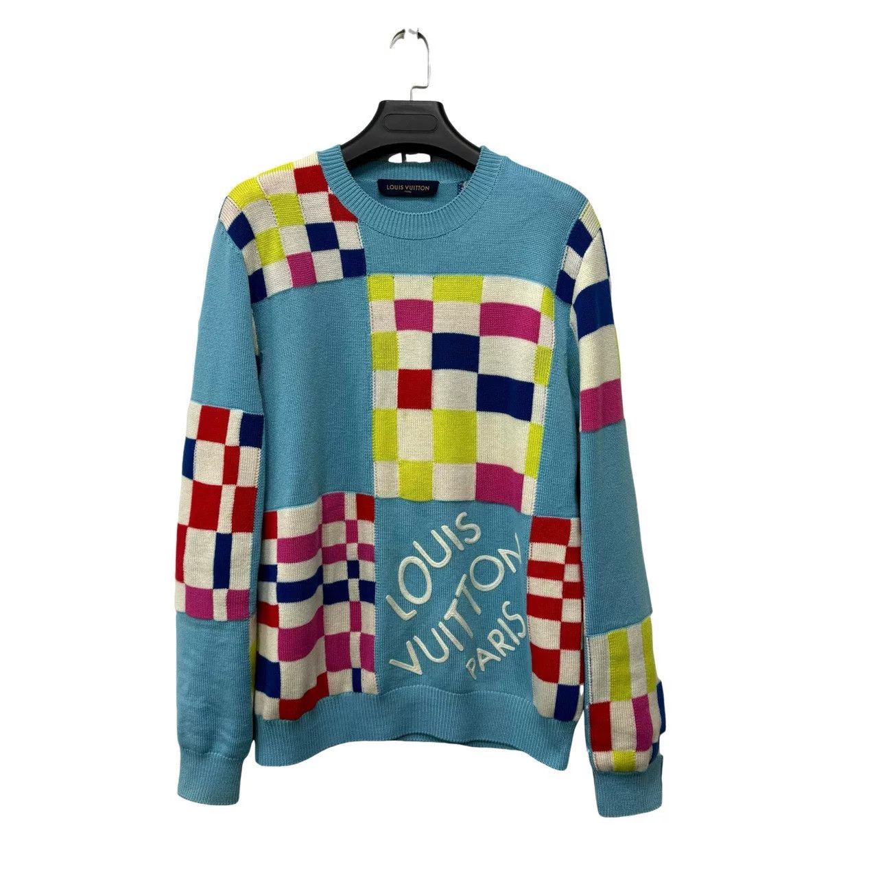 Louis Vuitton Louis Vuitton LV Blue Check Logo Knit Sweater Size US M / EU 48-50 / 2 - 1 Thumbnail