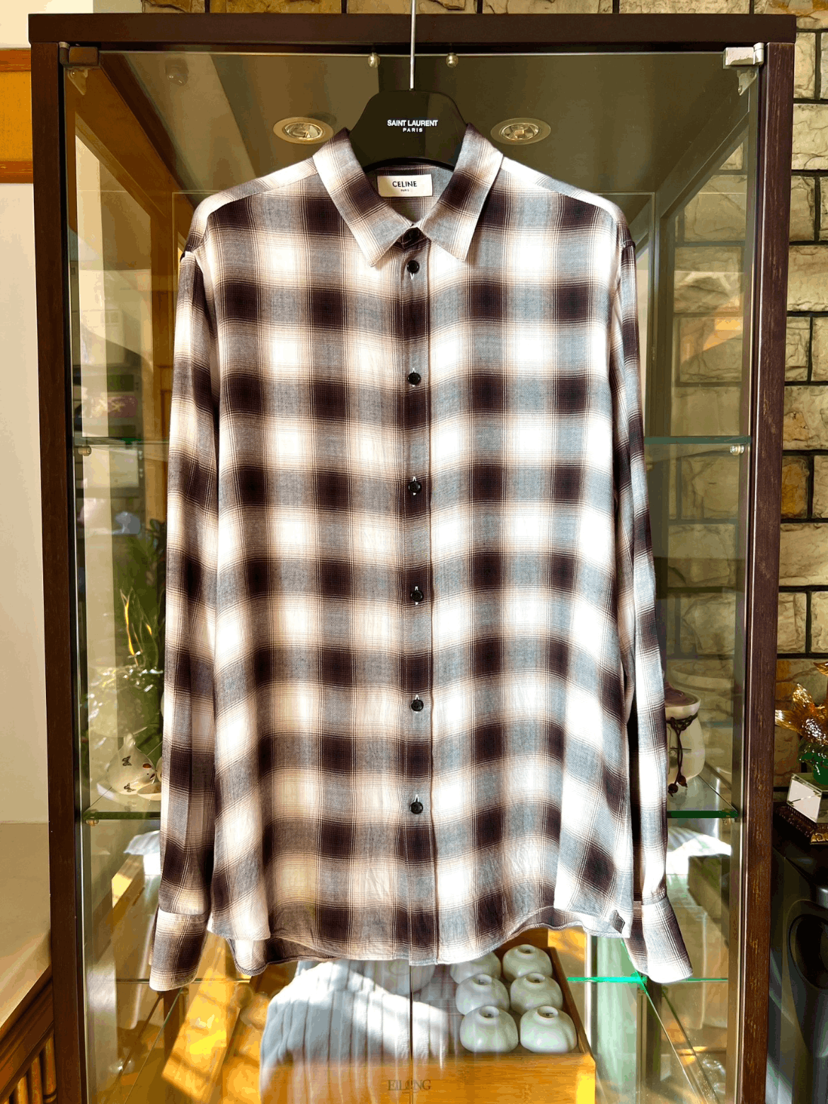 トップス CELINE by Hedi Block Check Pattern shirt CELINE by Hedi Block Check Pattern shirt - メルカリ