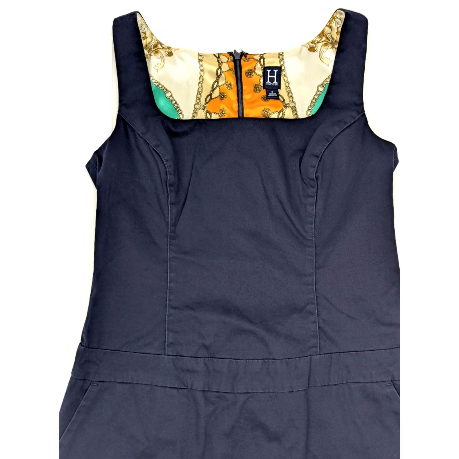 Tommy Hilfiger Tommy Hilfiger Navy Blue Sheath Dress Women 6 Equestrian Chain Lined Zip Back Size M / US 6-8 / IT 42-44 - 3 Thumbnail