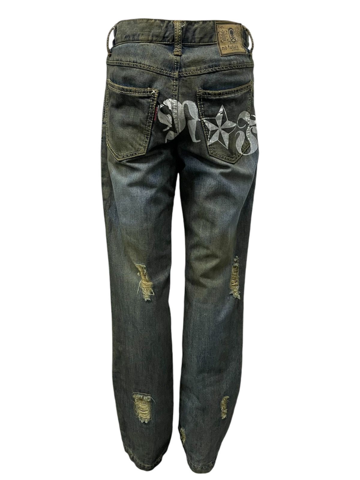 Hysteric Glamour × Japanese Brand × No Future No Future Japanese Punk Mud Wash Distressed Jeans Size US 29 - 4 Thumbnail