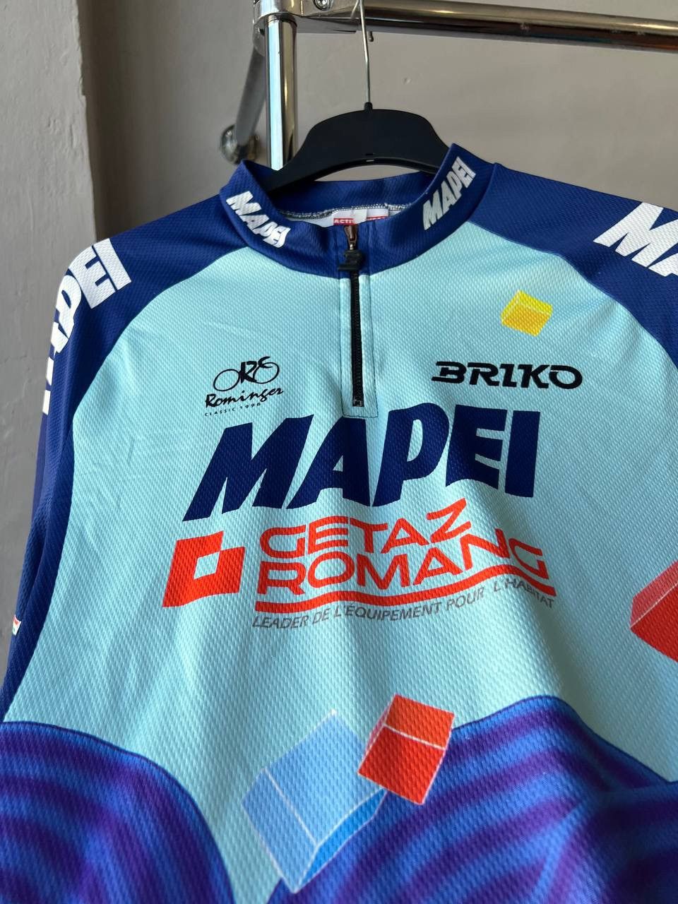 Vintage 1996 MAPEI TEAM ROMINGER BRIKO CYCLING BIKE JERSEY SHIRT XL Size US XL / EU 56 / 4 - 10 Thumbnail