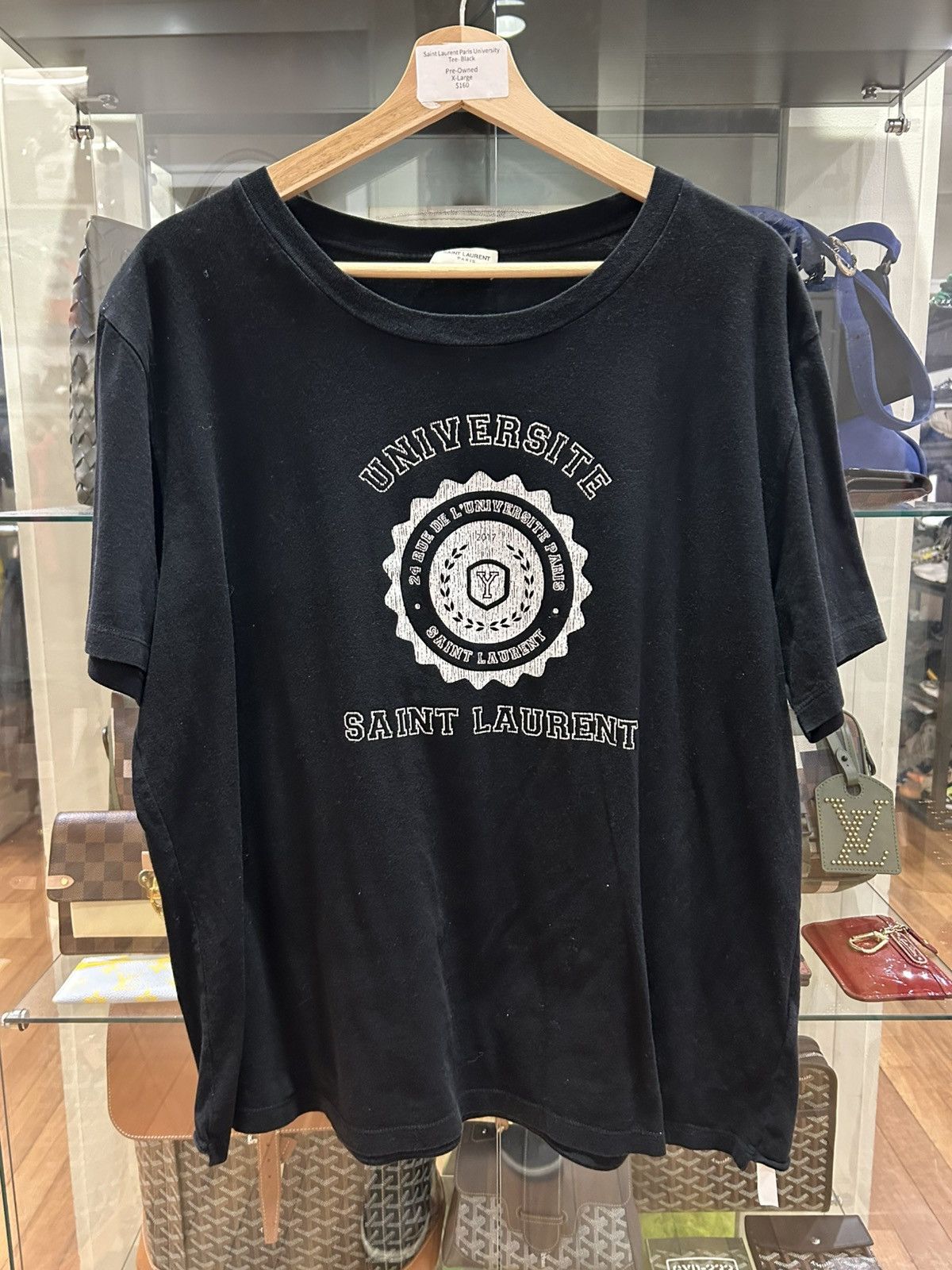 Yves Saint Laurent Saint Laurent Paris University Tee - Black Size US XL / EU 56 / 4 - 1 Thumbnail