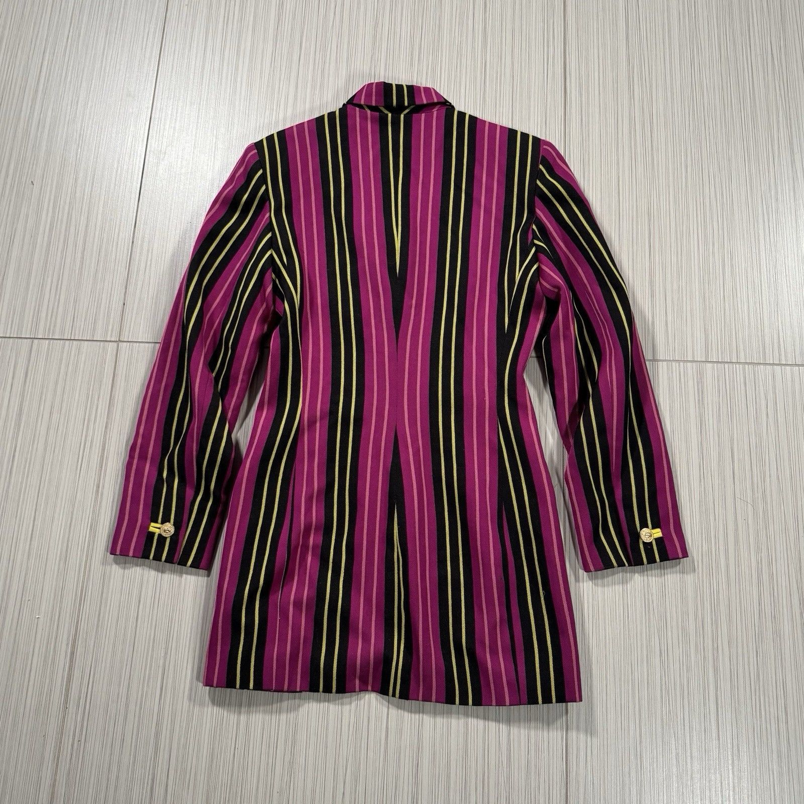 Versace Womens Vintage Gianni Versace Versus Striped Blazer Small Size S / US 4 / IT 40 - 4 Thumbnail