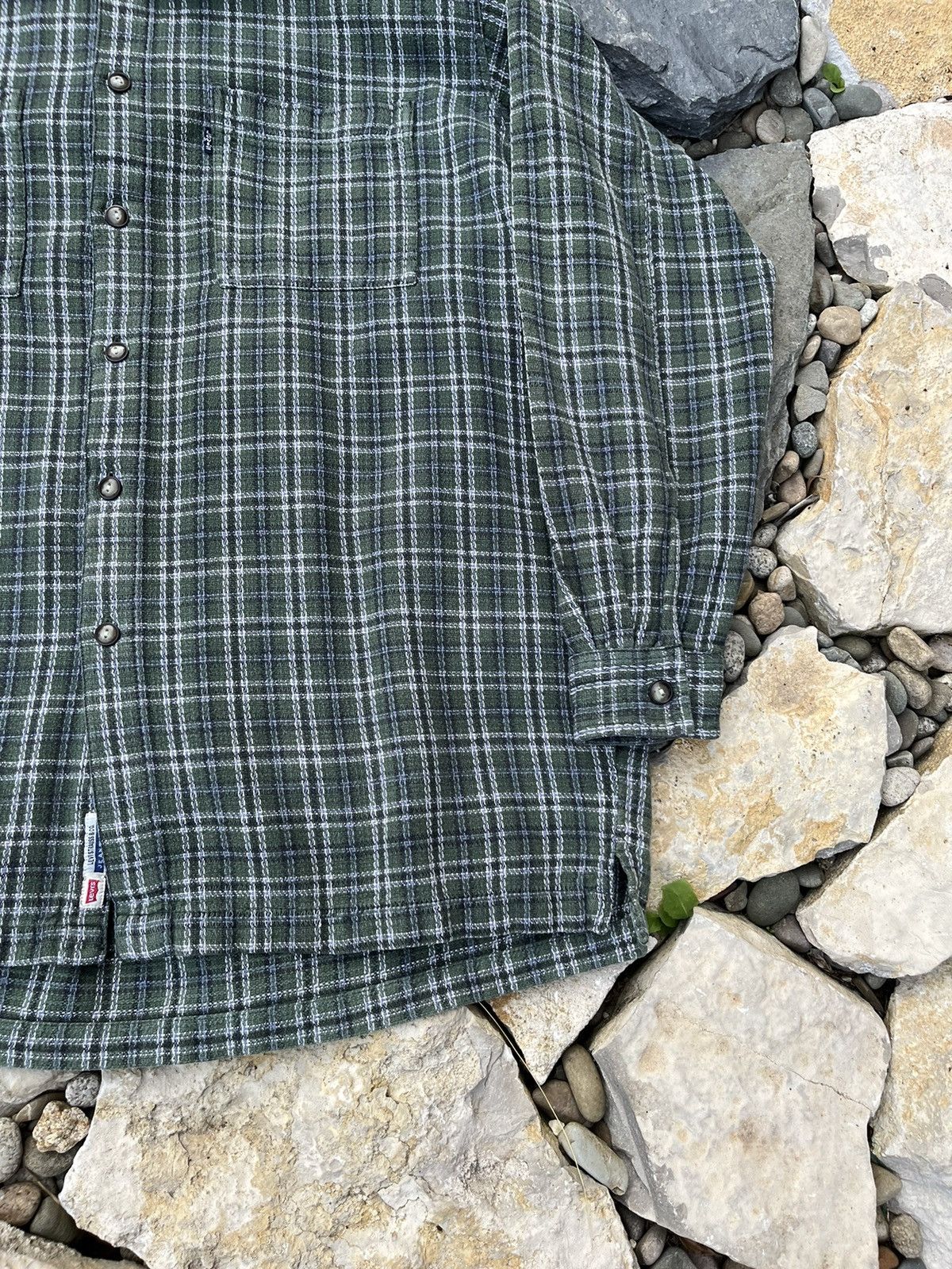 Levi's × Levi's Vintage Clothing × Vintage Vintage 90s Levi’s flannel plaid shirt knit checkered pocket Size US L / EU 52-54 / 3 - 5 Thumbnail