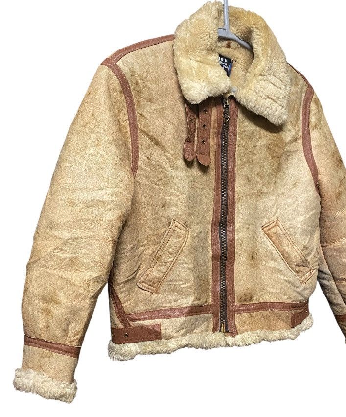 Schott 80s B3 SCHOTT Air Force shearling Flight sheepskin leather Size US M / EU 48-50 / 2 - 2 Thumbnail
