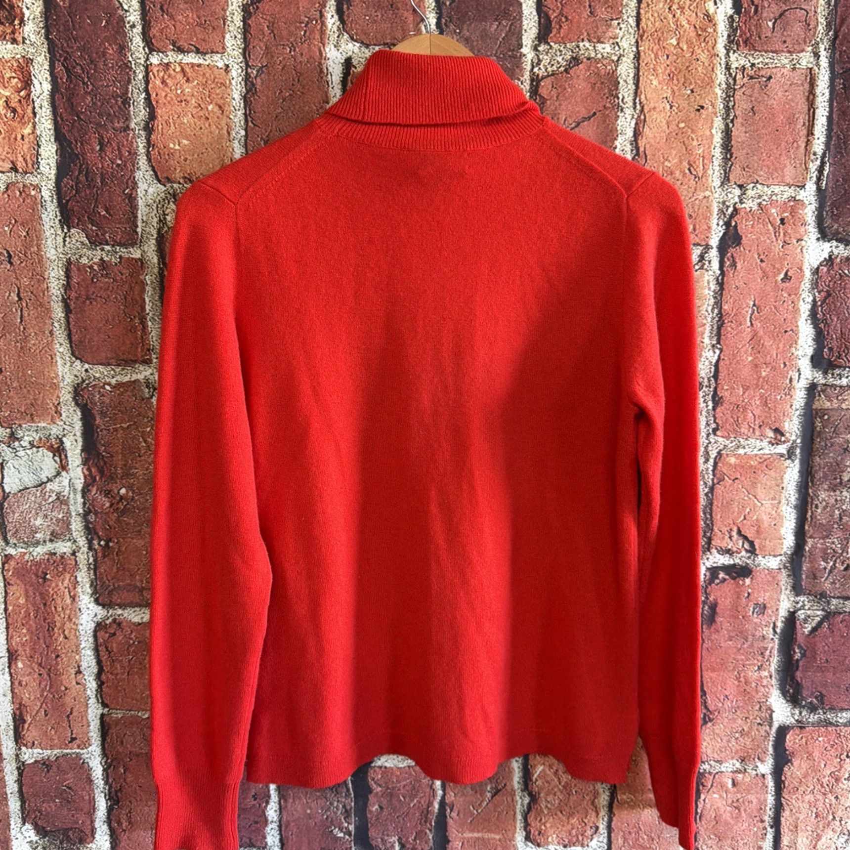 J.Crew J. Crew Divina Womens Medium Red 100% Cashmere Turtleneck Sweater Size M / US 6-8 / IT 42-44 - 3 Thumbnail